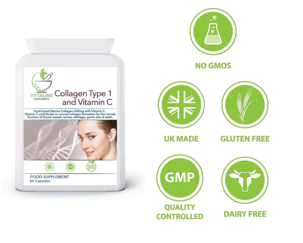Marine Collagen Supplement for Women with Vitamin C - High Strength 600mg of Pure Hyaluronic VYTALINE Au supplements