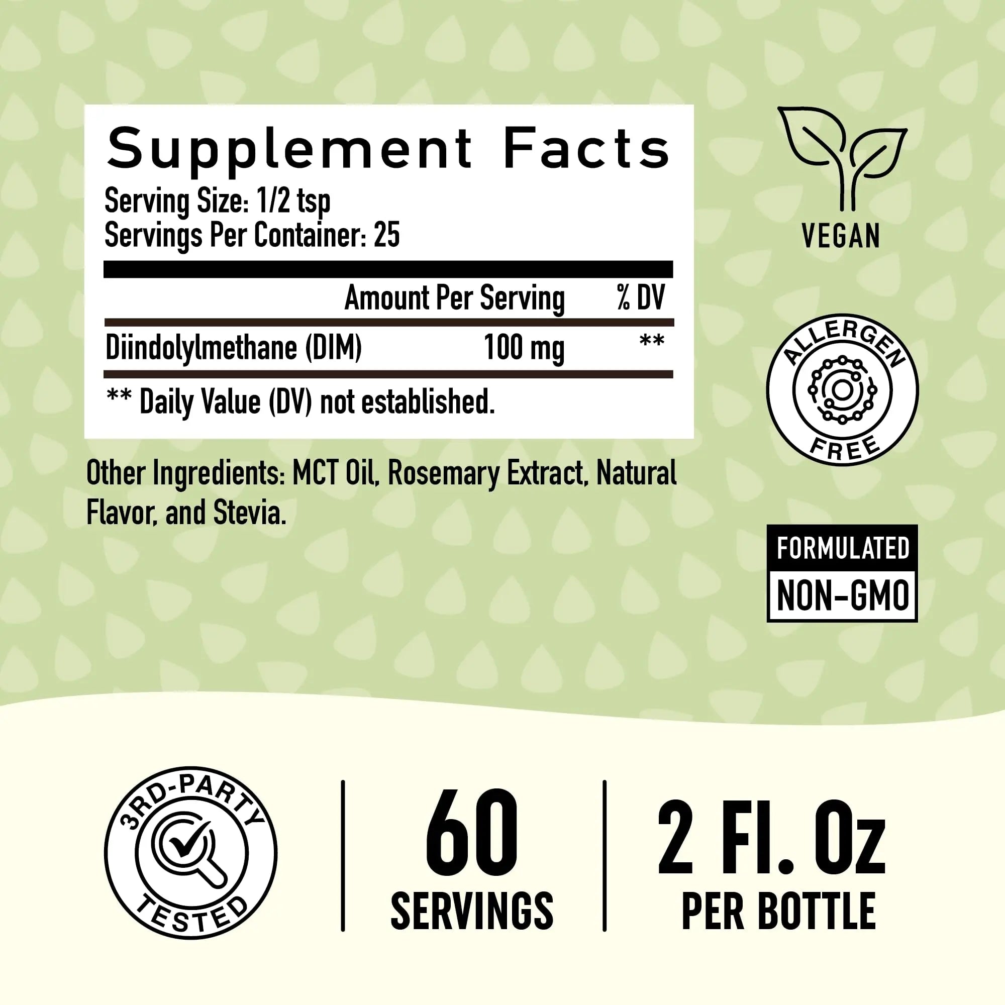 DIM Supplement Liquid Drops 100mg for Estrogen Balance for Women & Men | Hormone Balance SMNutrition Au supplements