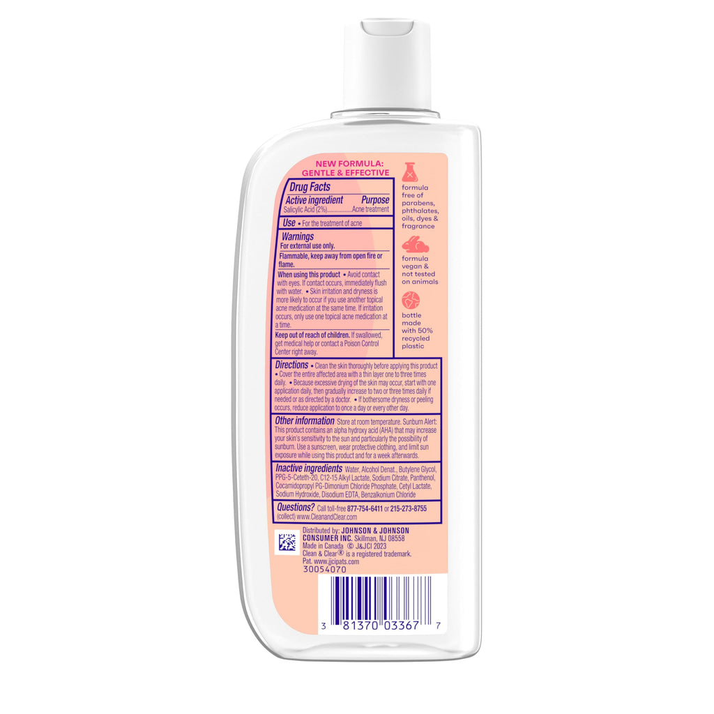 Clean & Clear Essentials Oil-Free Acne Toner, 2% Salicylic Acid Acne Treatment with Pro-Vitamin B5, Deep Pore Facial Toner