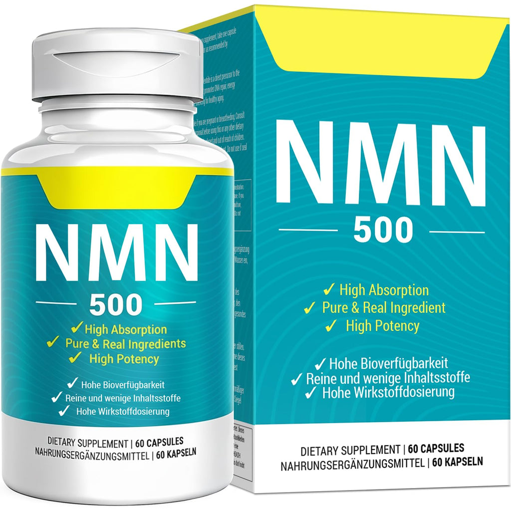 Vegan NMN Supplement 500mg, Higher Absorption - 99% Pure NMN (Nicotinamide Mononucleotide)for NAD+, Cellular Energy Immune Muscle, Anti-Aging & Longevity, Stabilized NMN - 60 Capsules (60 Days Supply) Nivantav Au supplements