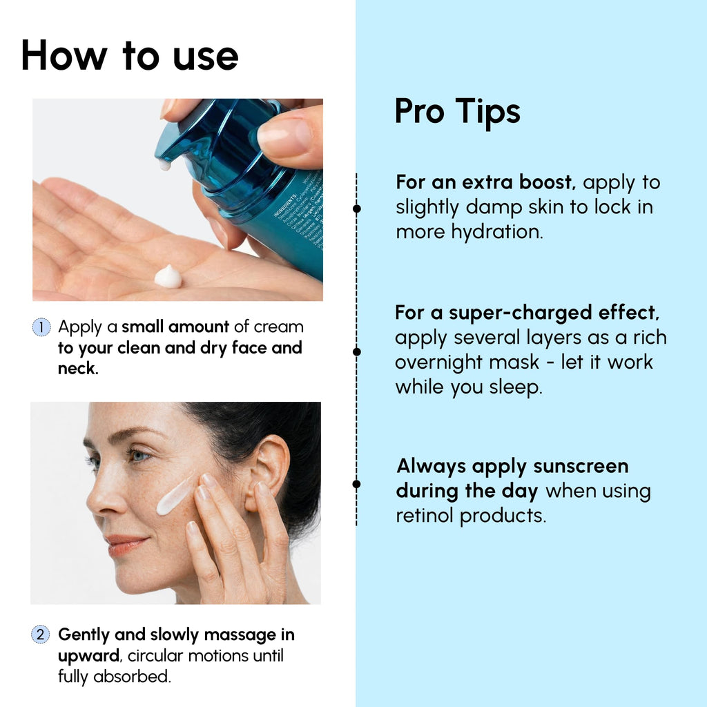MAREE Face Moisturizer – Firming & Lifting Face Cream for Women with Collagen, Retinol & Hyaluronic Acid – Day & Night Anti-Aging Facial Wrinkle