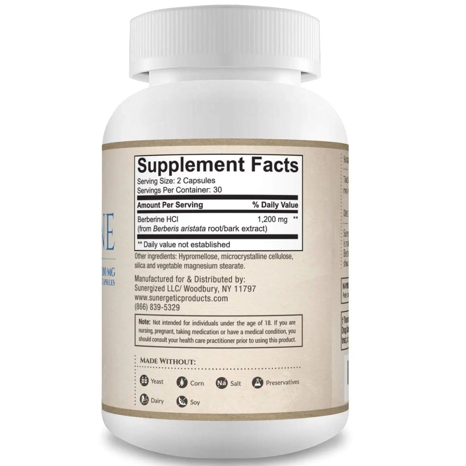 Premium Berberine Supplement - 1200mg of Berberine Per Serving - Berberine HCL Sunergetic Au supplements