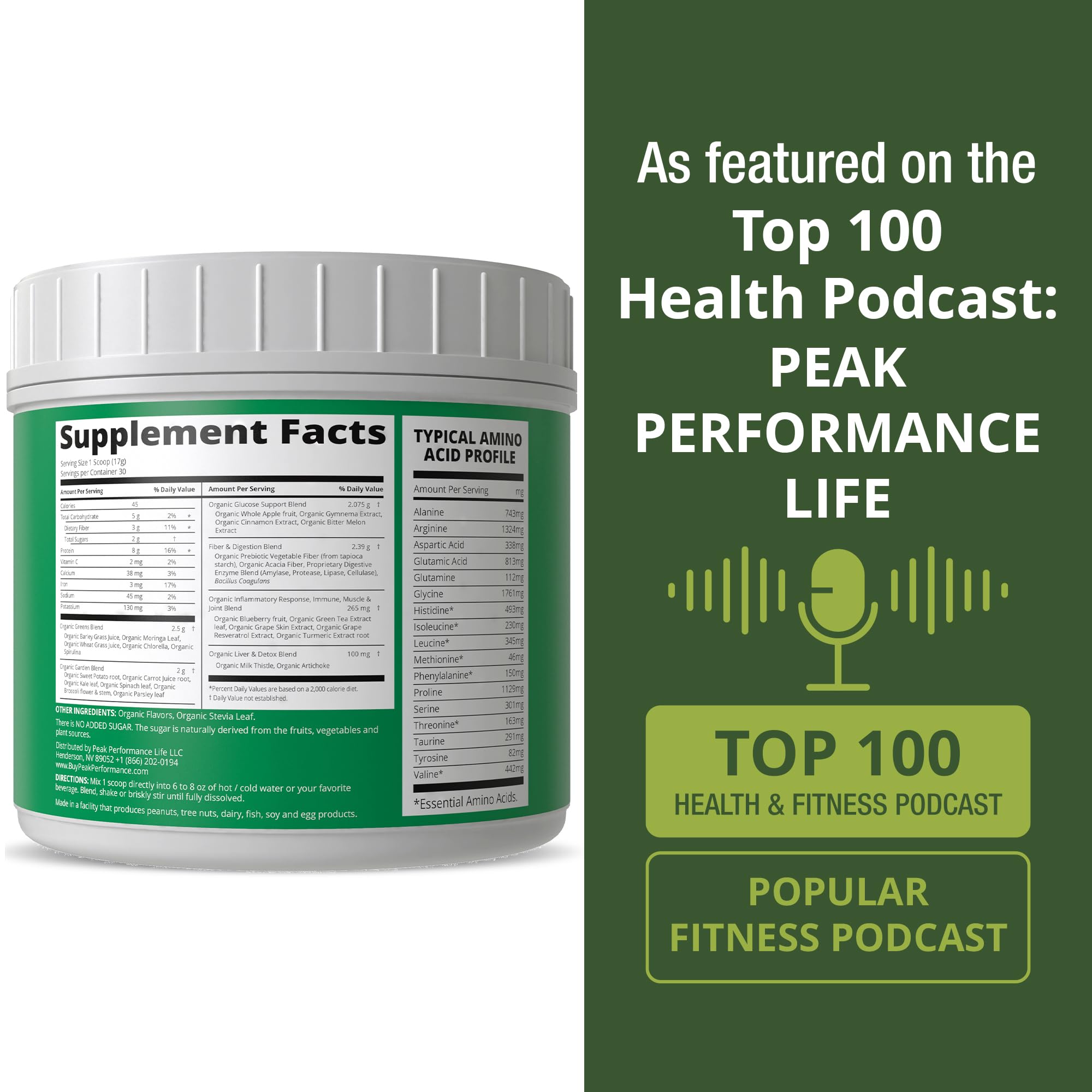 Greens Superfood + Grass Fed Collagen Peptides Powder - Ultimate Blend of Best Tasting Green Superfood with Pure Pasture Raised Hydrolyzed Protein Powder for Skin Hair + Joint Health Peak Performance Au supplements