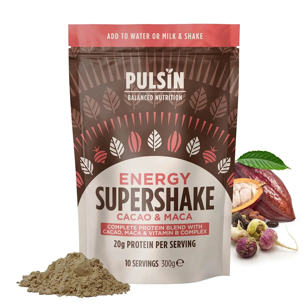 Pulsin - Cacao & Maca Vegan Supershake - 300g - Plant Based Vegan Energy Support Protein Powder Pulsin Au supplements