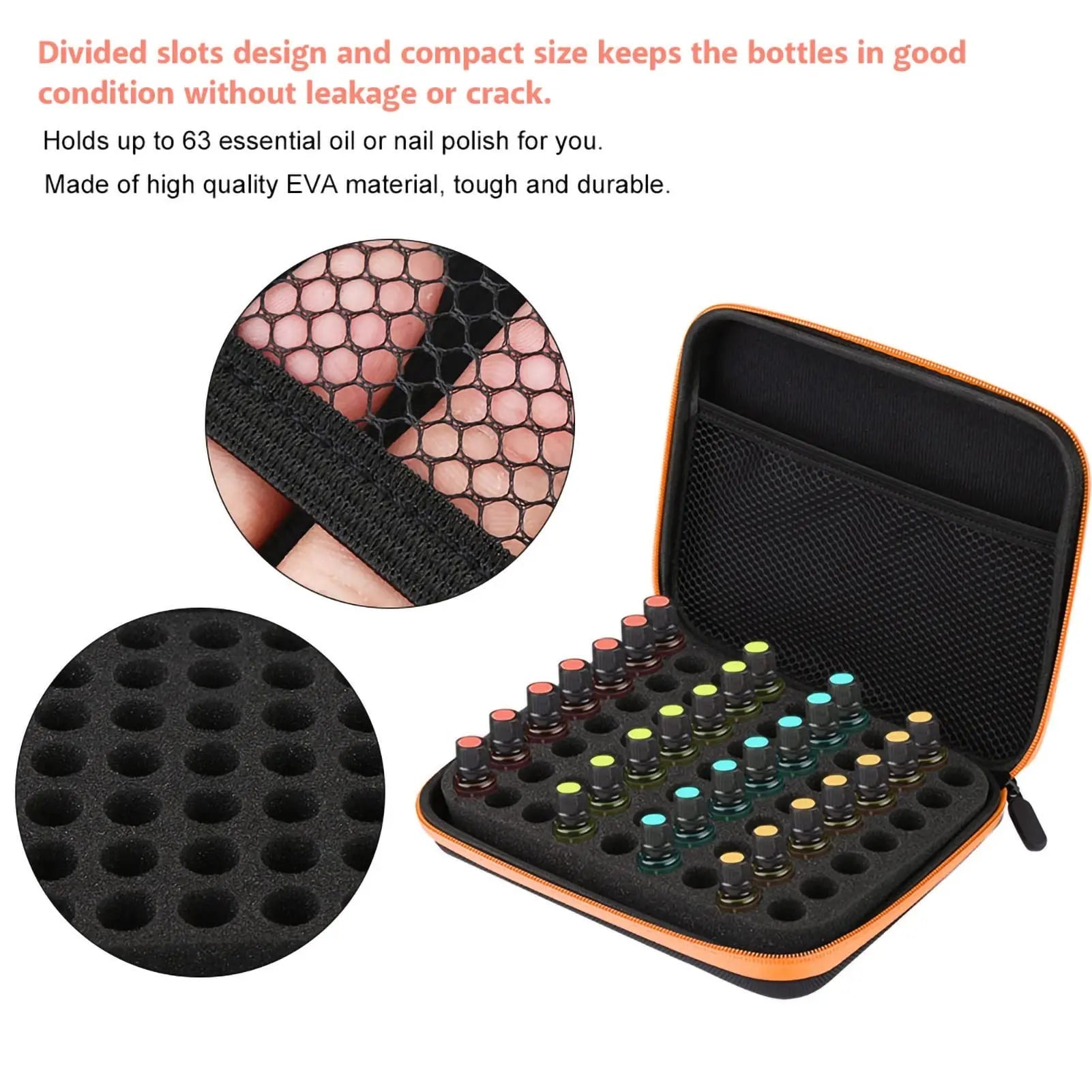 Essential Oil Storage Holder Organizer Carrying Case, Essential Oils Box Holds 63 Bottles GOTOTOP Au supplements