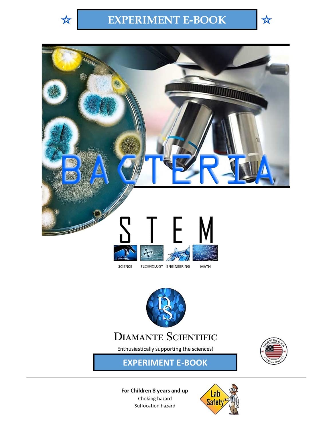 Diamante Scientific Essential Bacteria Kit. Pre-Poured Agar Plates & Swabs. Perfect for Kids. Great for Learning About Microbiology. STEM Education. Experiment Guide eBook Included! Diamante Scientific Au supplements