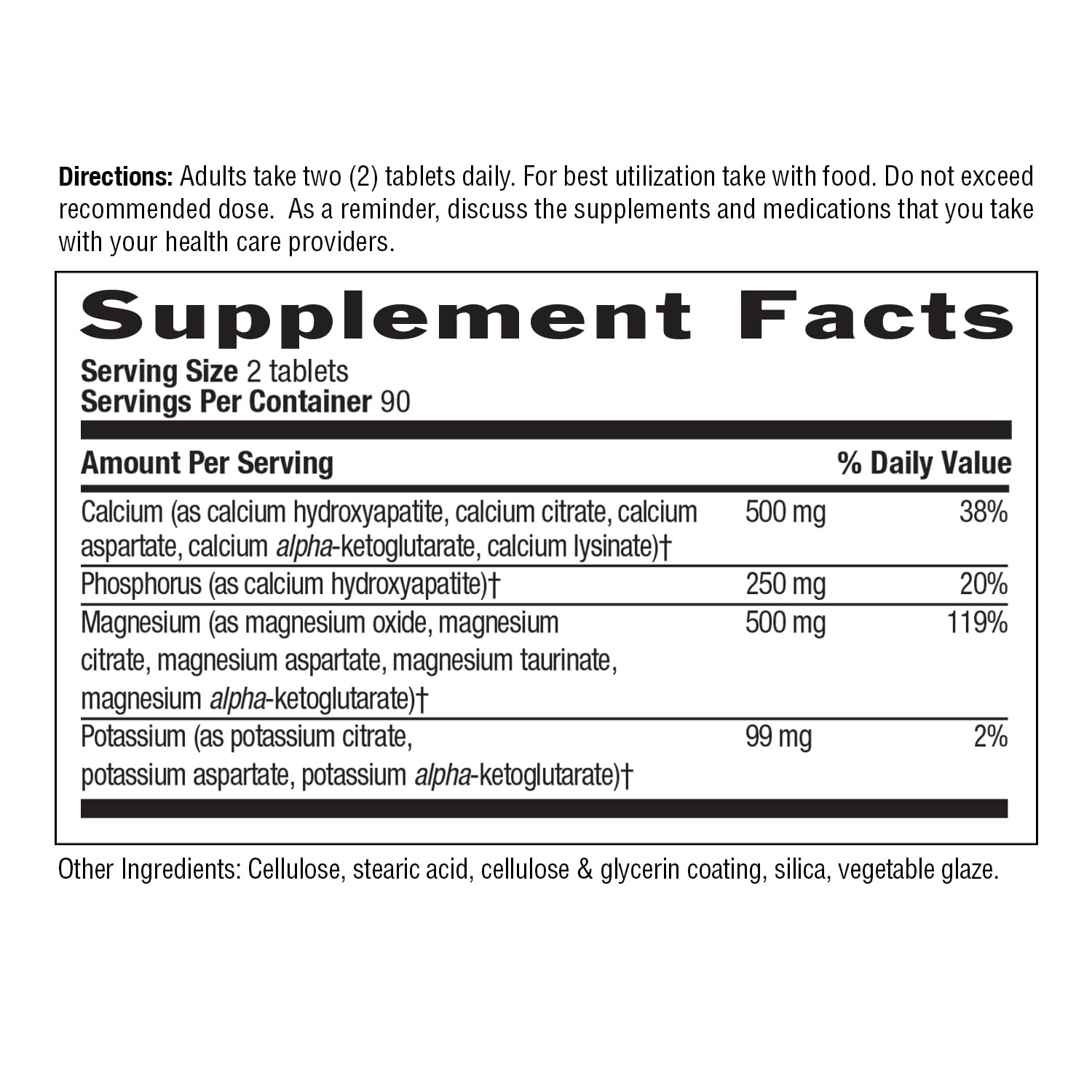 Country Life Target Mins - Calcium Magnesium Potassium Bone & Heart Health Supplement, 1000mg Calcium, 500mg Magnesium, Supports Calcium Utilization