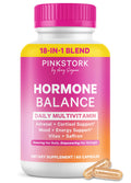 Pink Stork Hormone Balance Multivitamin for Women | 18-in-1 Vitex, Saffron, Ashwagandha, Magnesium | Mood, Energy, Cortisol, Adrenal Support | PMS, Perimenopause Support | 60 Vegan Capsules Pink Stork Au supplements