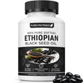 TUVAAZ PURELYNUTRIENT Ethiopian Black Seed Oil Capsules with 4.64% Thymoquinone, Immune Support & Digestion & Energy Booster