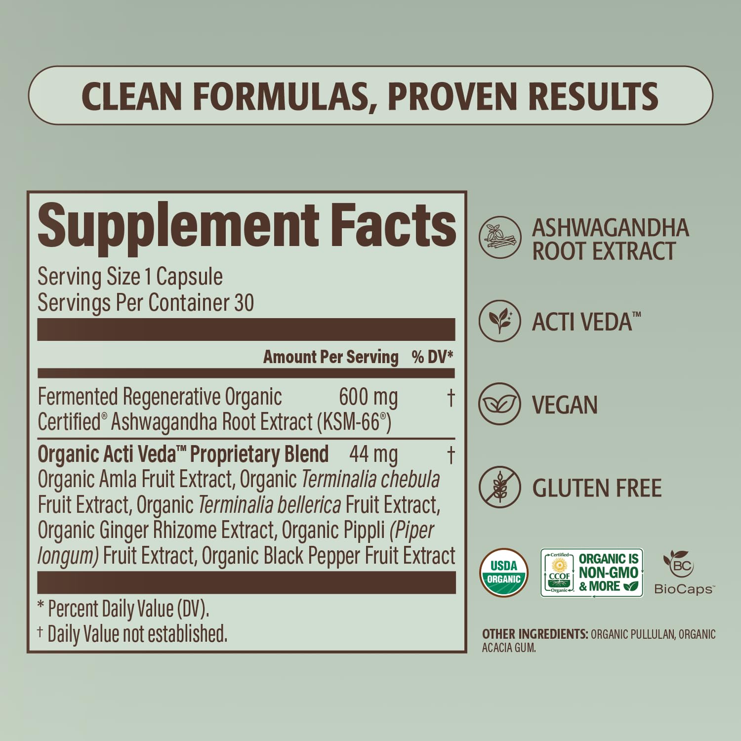 ELEVATE ORGANIC Regenerative Fermented KSM-66 Ashwagandha Vegan Capsules with Acti Veda™ (600mg, 30 Servings), Up to 150% More Effective Than KSM-66 Alone ELEVATE ORGANIC Au supplements