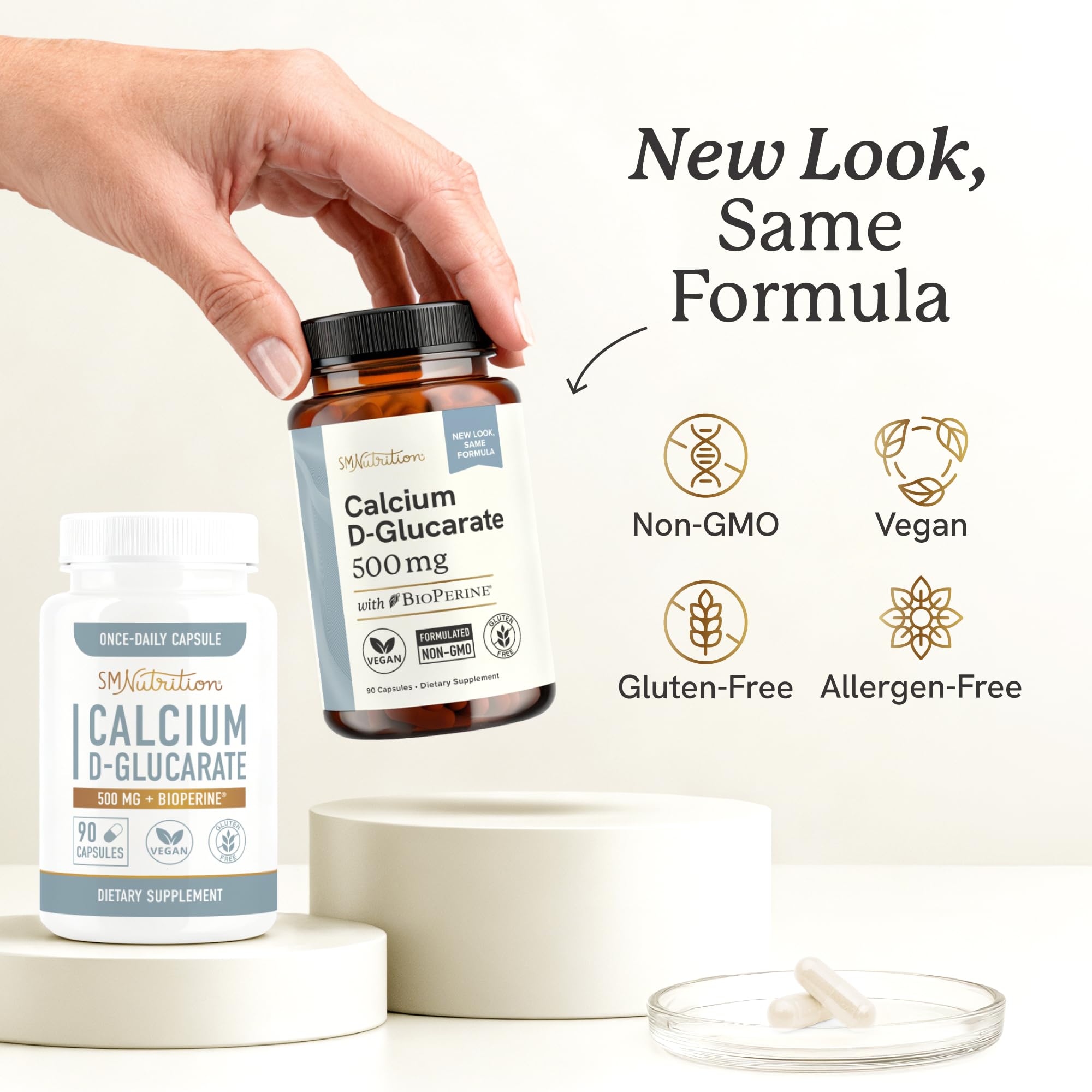 Calcium D-Glucarate | 500MG | CDG for Liver Detox and Cleanse, Hormone Balance, and Menopause Support | Calcium Supplement | Vegan, Non-GMO, Third-Party Tested | 90 Capsules (3-Month Supply) SMNutrition Au supplements