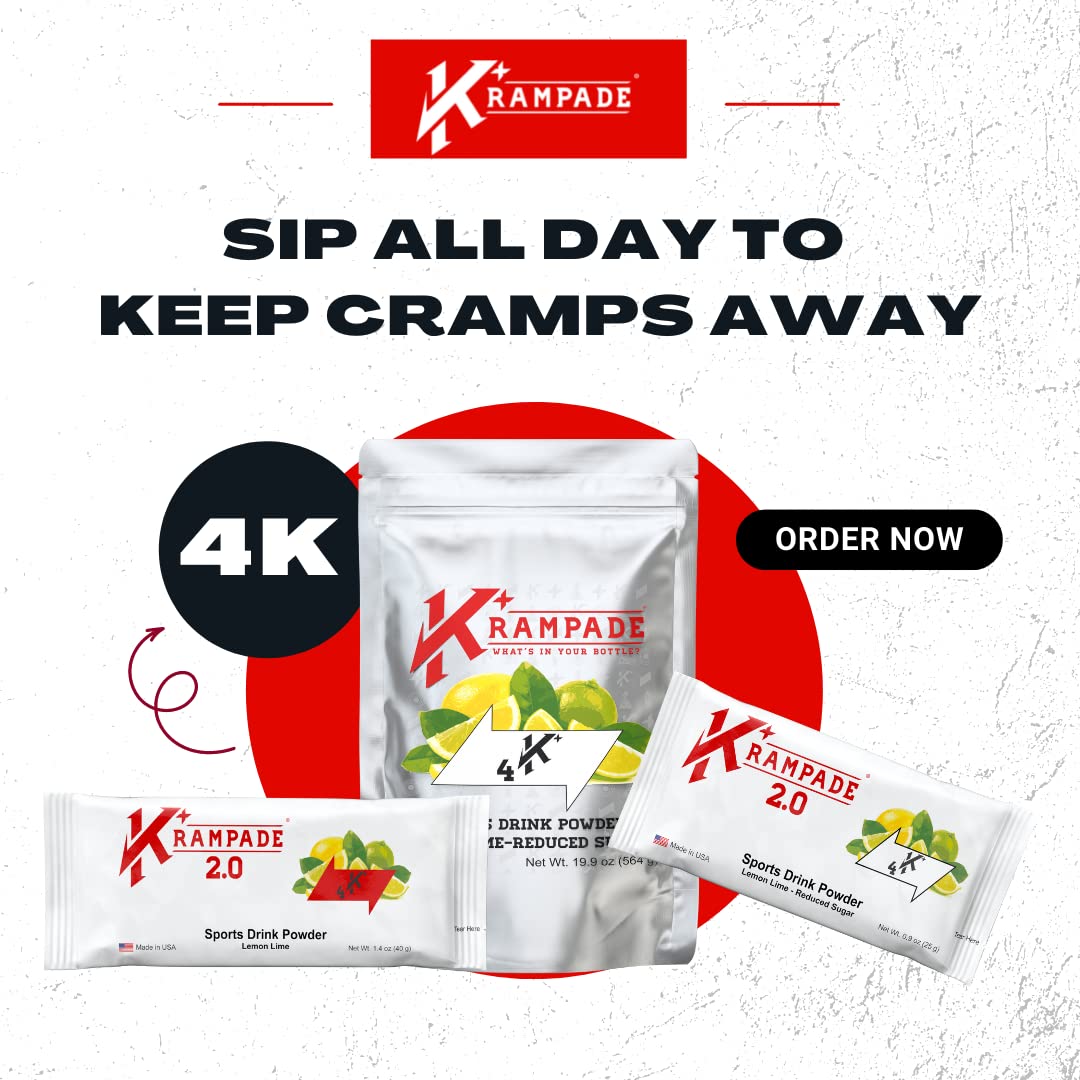 Krampade Original Lemon Lime 4K, 4000 mg Potassium Instant Cramp Relief Electrolyte Drink Powder | Designed for Athletes and Crampers | 19-Serving Resealable Pouch Krampade Au supplements