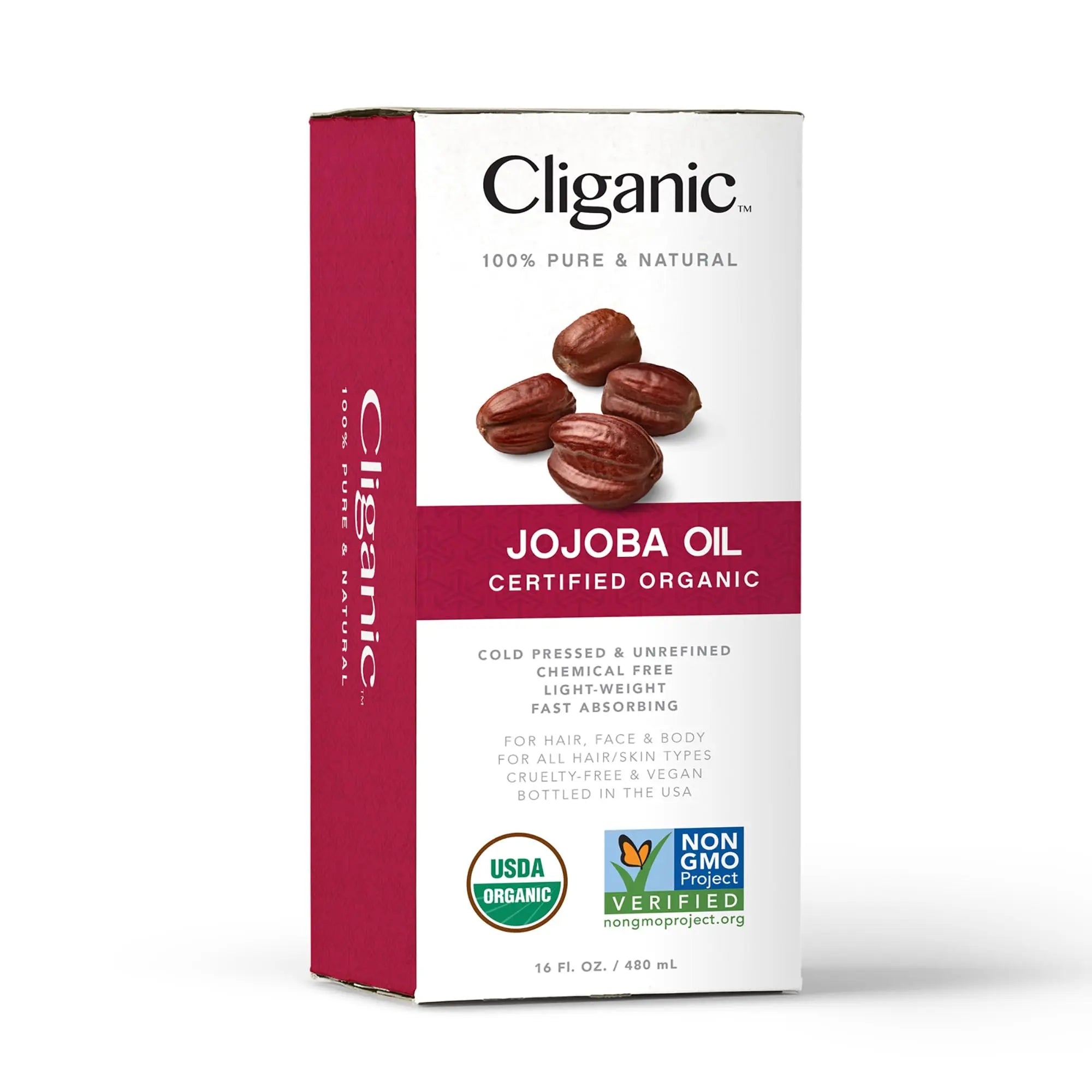Cliganic USDA Organic Jojoba Oil 16oz with Pump, 100% Pure | Bulk, Moisturizing Oil Cliganic Au supplements