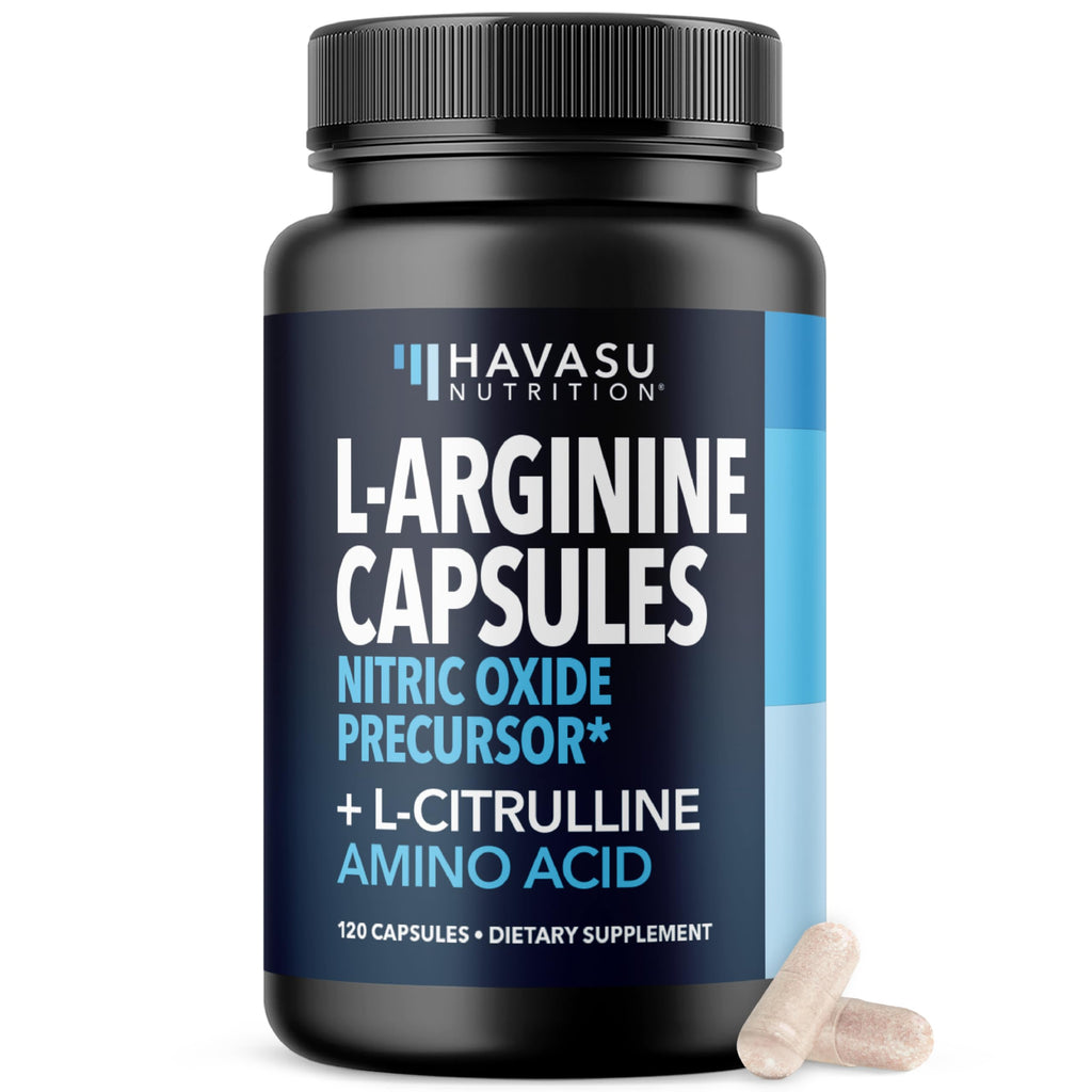 L-Arginine Capsules with L-Citrulline - Nitric Oxide Supplement - L Arginine and L Citrulline Blend - 120 Count - Vegan, Non-GMO Capsules for Performance