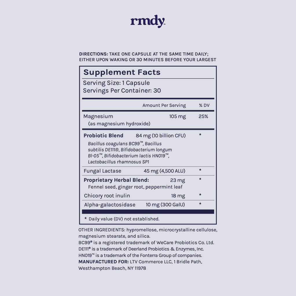 rmdy Constipation, Bloating, & Gas Relief | Relief from Diarrhea, & IBS | Probiotic for Digestive Health & Gut | 30 Capsules rmdy Au supplements