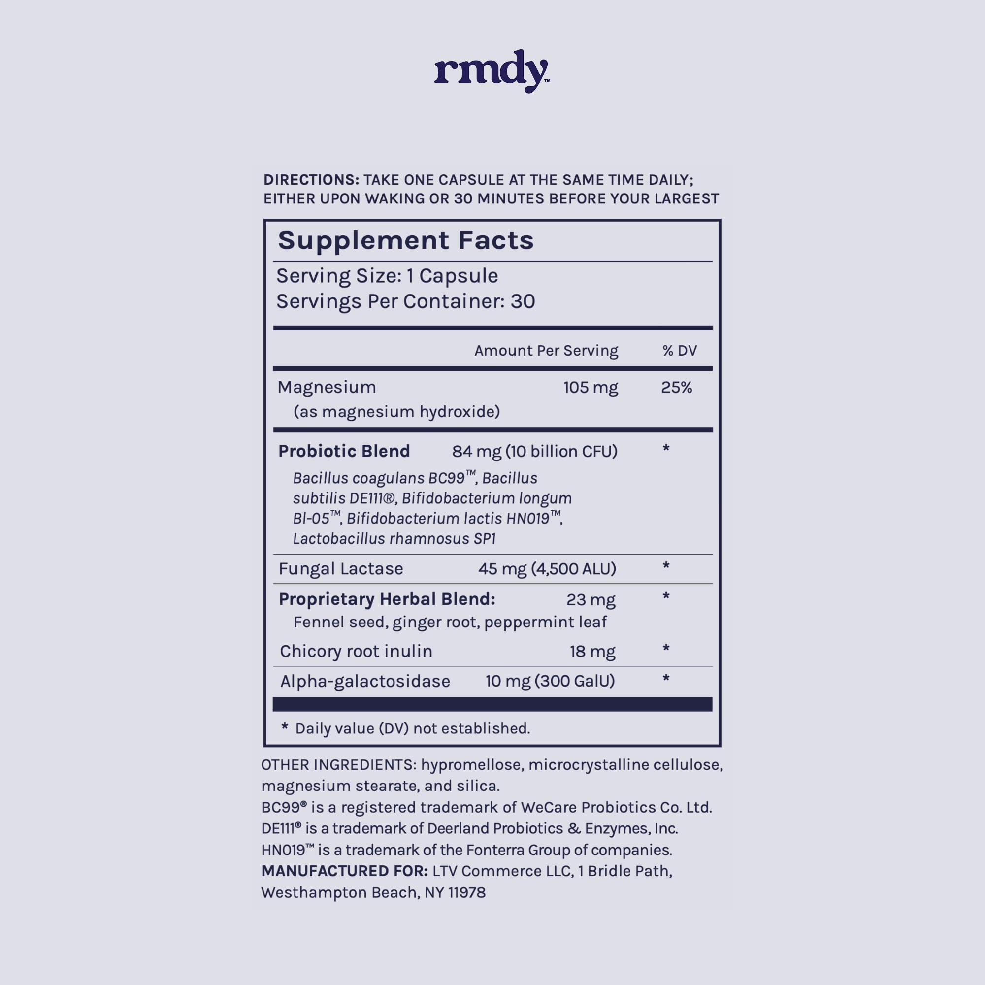 rmdy Constipation, Bloating, & Gas Relief | Relief from Diarrhea, & IBS | Probiotic for Digestive Health & Gut | 30 Capsules rmdy Au supplements