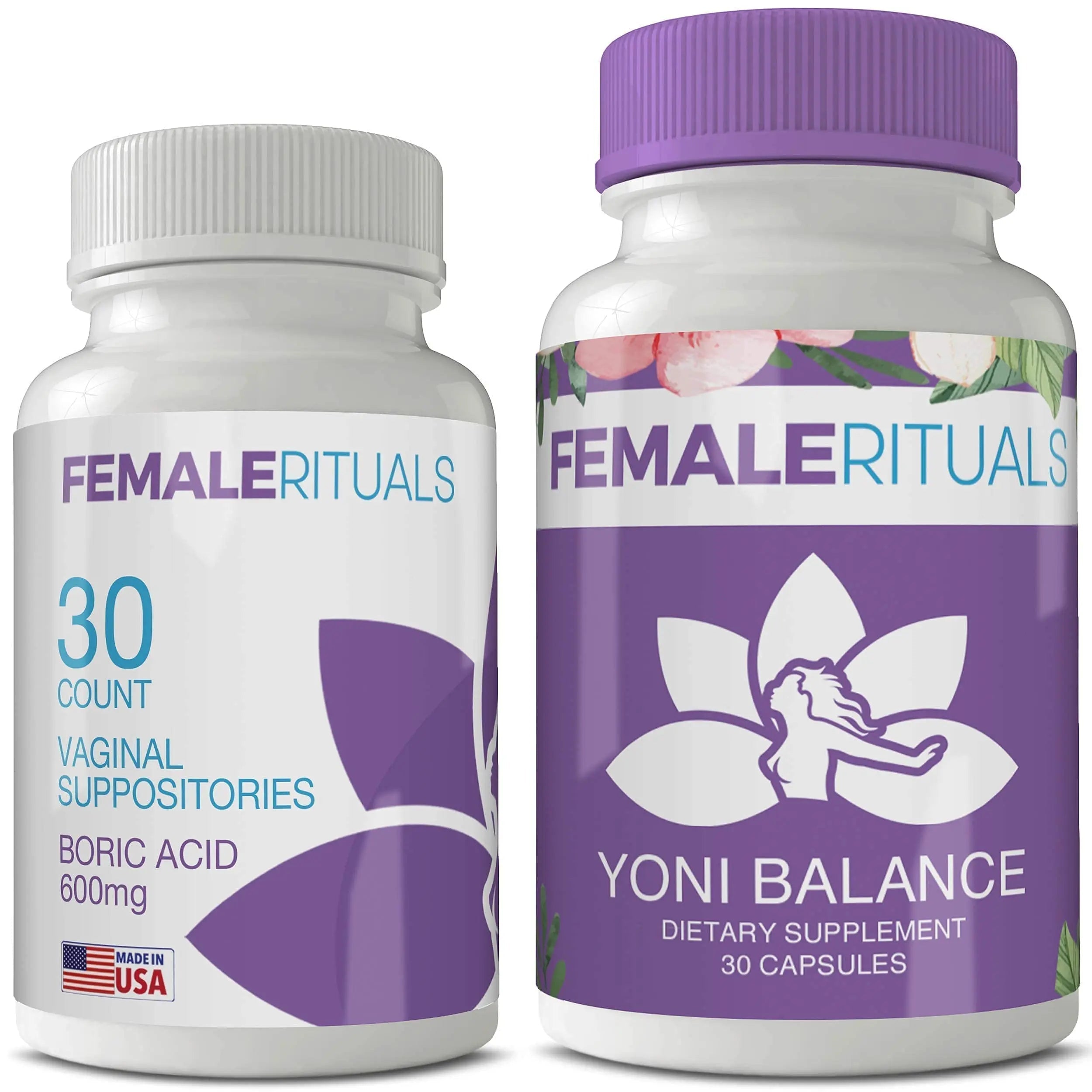 FEMALE RITUALS - Vaginal Moisturizer Boric Acid Suppositories for PH Balance - Bad Odors FEMALE RITUALS Au supplements
