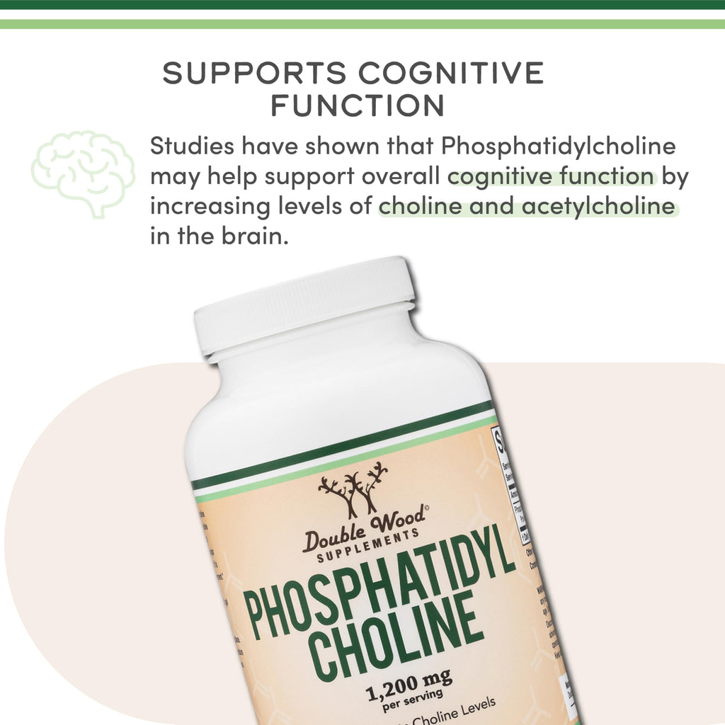 Phosphatidylcholine 1,200mg – 210 Softgels – Enhanced Version of Sunflower and Soy Lecithin (Choline Supplements) - Non-GMO and Gluten Free