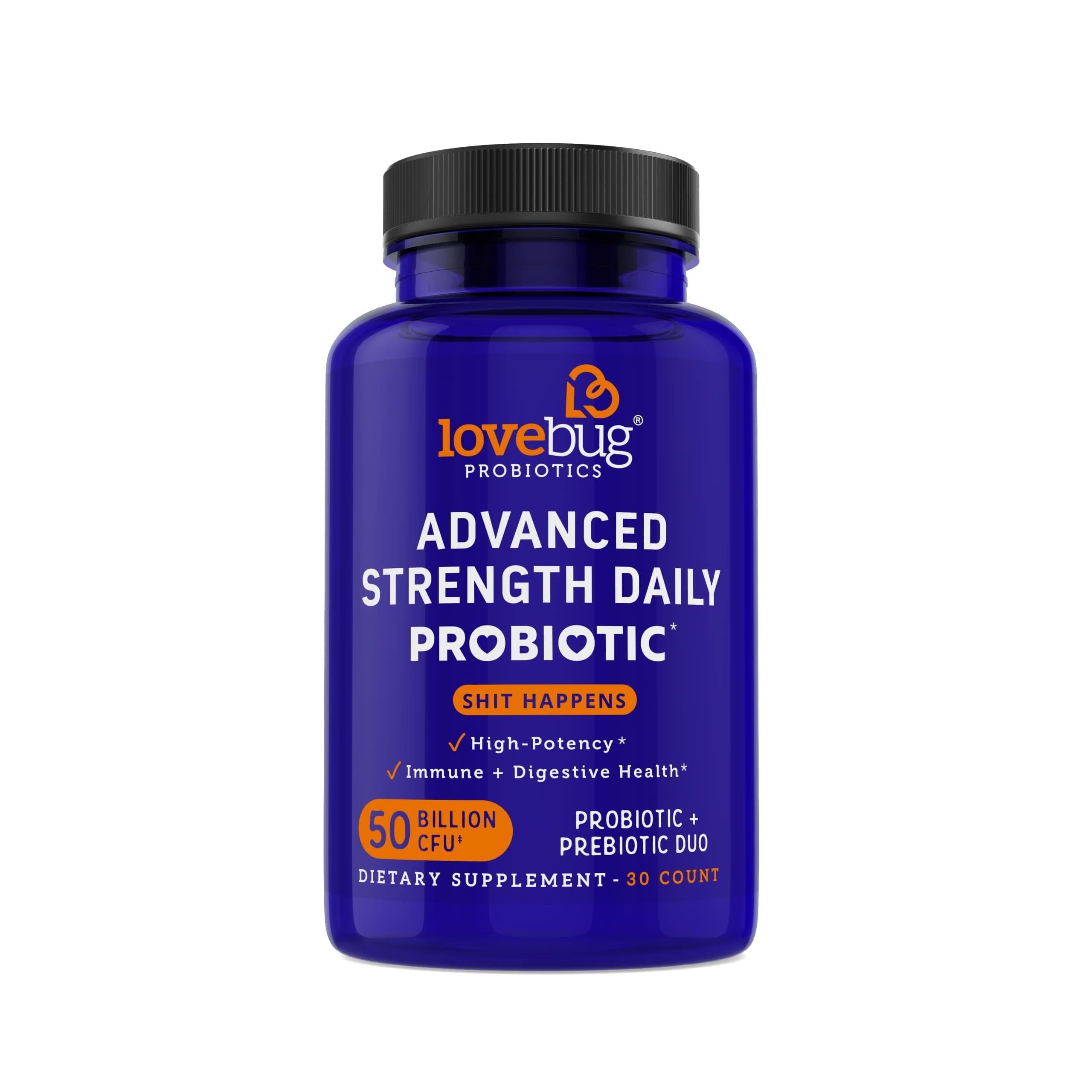 LOVEBUG Award Winning Maximum Strength | Rebuild & Restore Immune and Digestive Microbiome | 10 Clinically Studied Strains for Constipation
