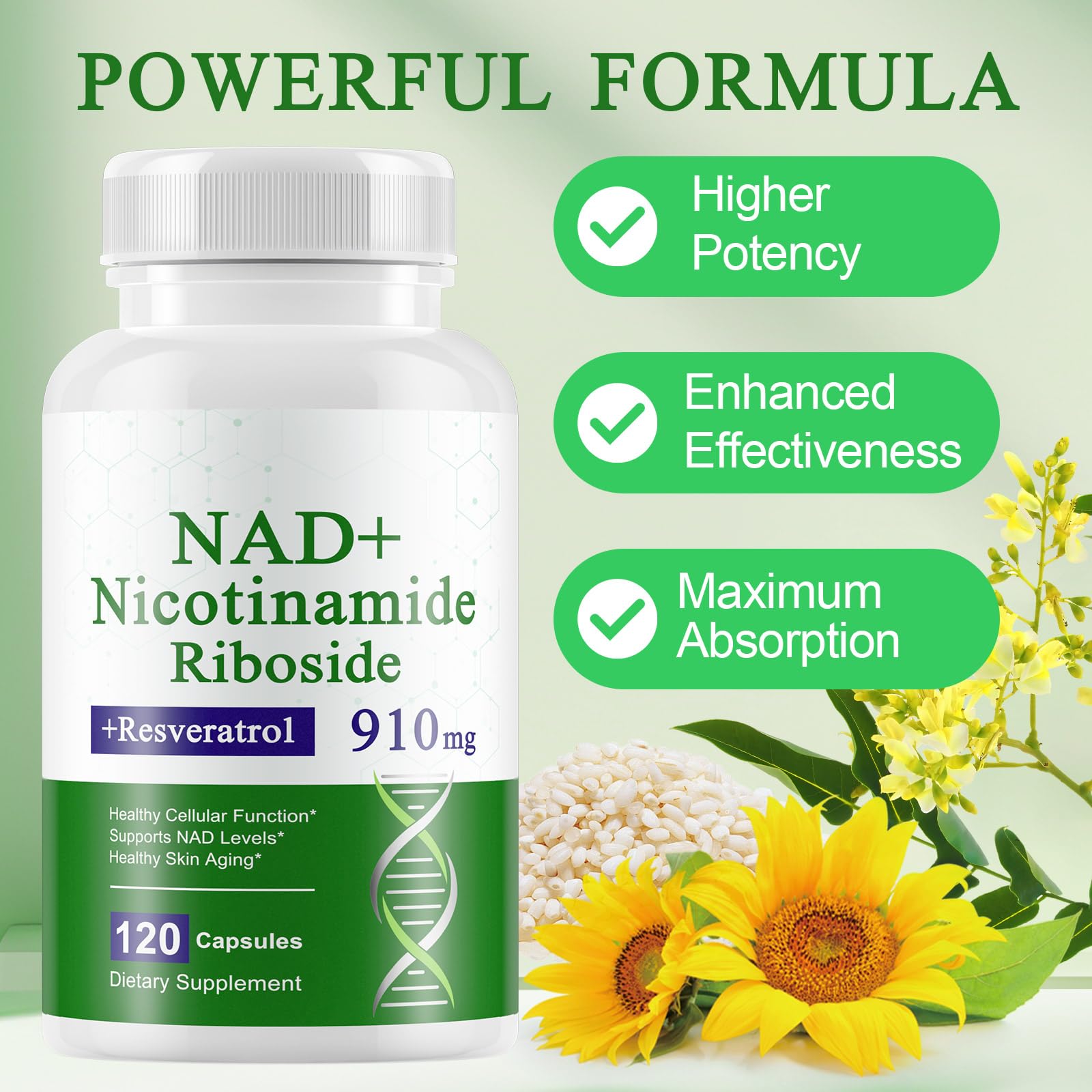 A r b c r n 120 Capsules NAD+ Supplement,NAD Nicotinamide Riboside Resveratrol 910mg for Men and Women, NR Supplement for Energy Anti-Aging Focus A r b c r n Au supplements