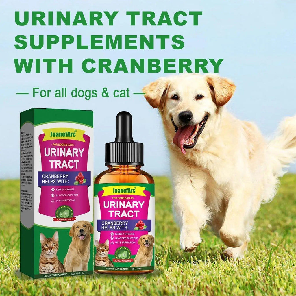 Urinary Tract for Cats, Cat & Dog Urinary Tract Drops Infection Remedy with Cranberry Dog Supplements, Cranberry Kidney Bladder Support Supplement - 60ml / 2 Fl.oz JoanofArc Au supplements