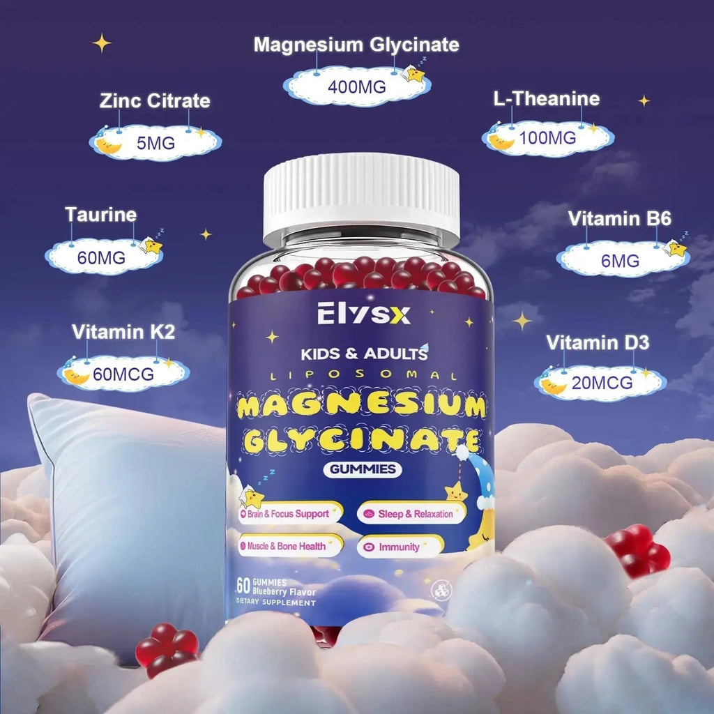 Elysx Kids Methylated Multivitamin Chewable & Liposomal Magnesium Glycinate 400mg Gummies, Immune & Brain, Muscle & Relax Elysx Au supplements