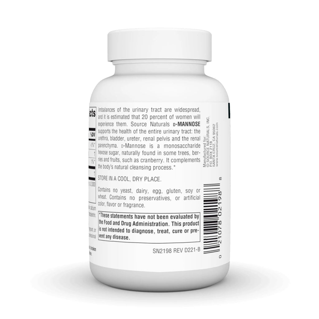 Source Naturals D-Mannose, Potent Urinary Tract & Bladder Health Support*, 500mg - 60 Capsules Source Naturals Au supplements