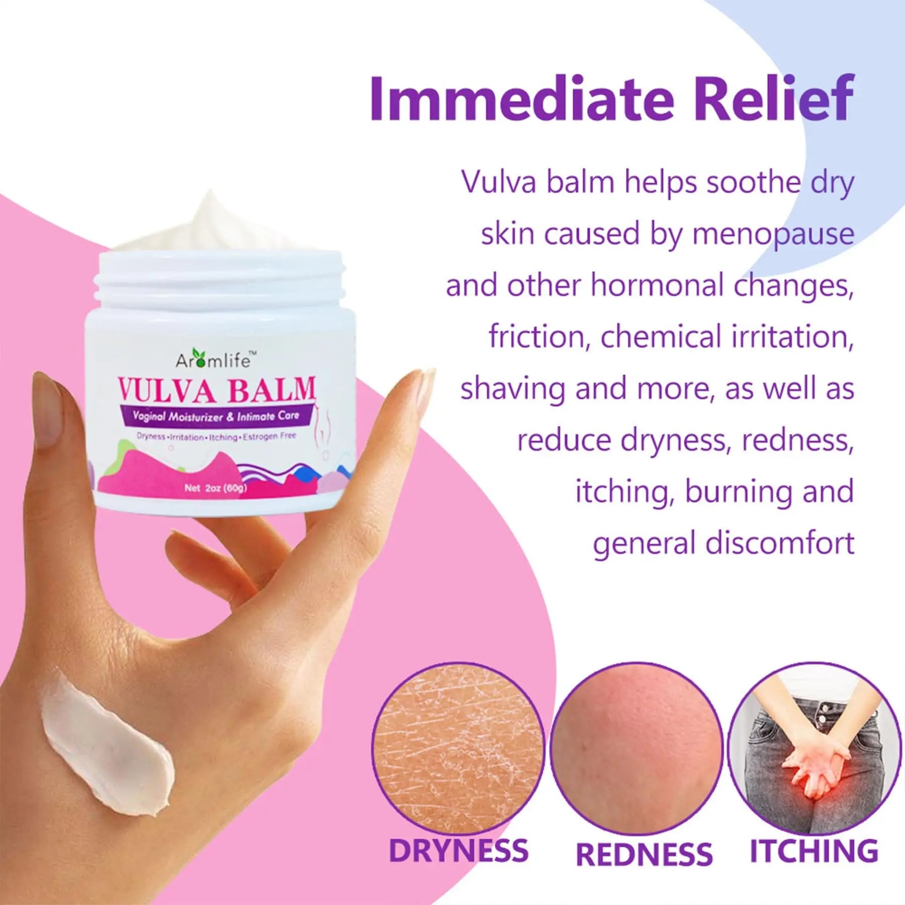 Aromlife Vulva Moisture Balm Cream, for Female Dryness Cure and Support Itching Irritation, Aromlife Au supplements
