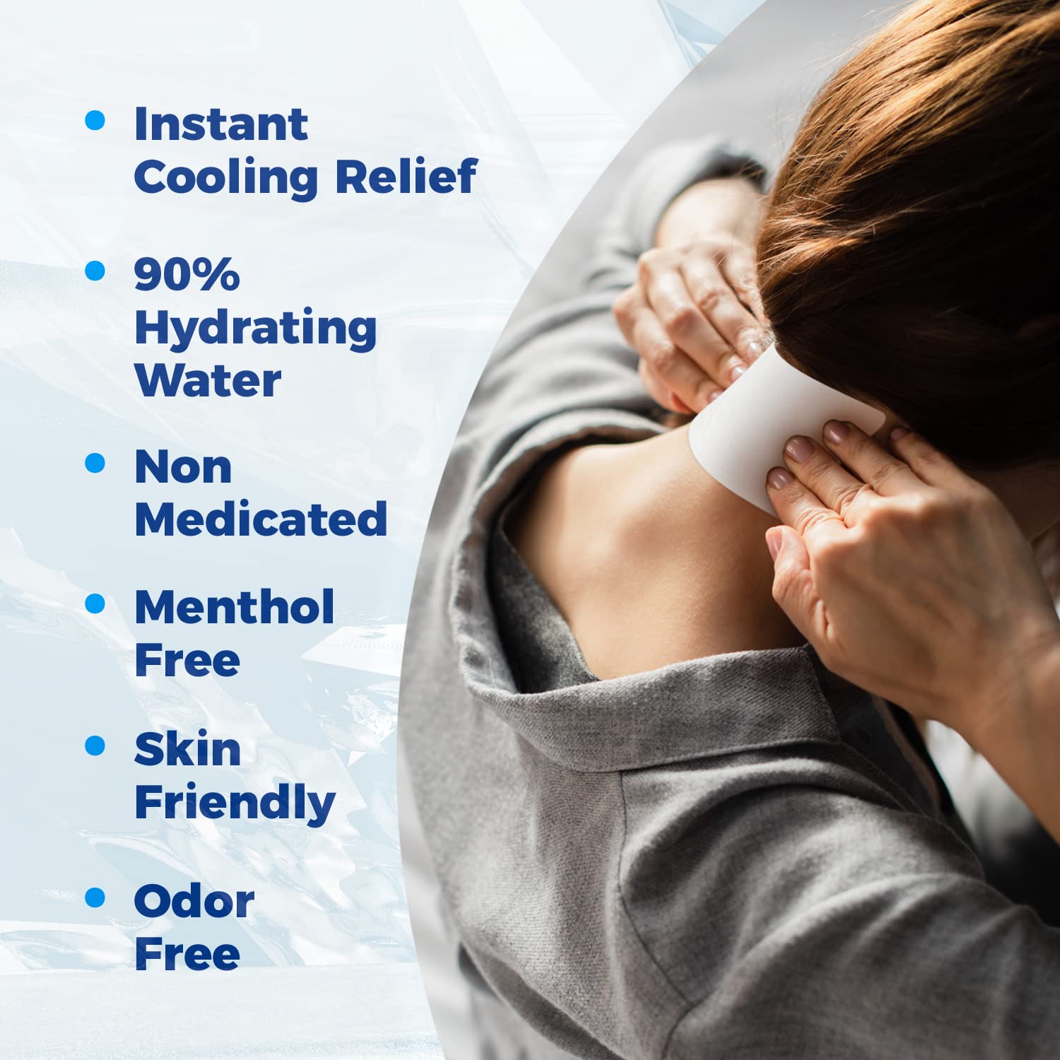 Medagel Migraine Relief Patch, Cooling Patches for Migraine, Fever, Hormone, & Headaches, Mess & Odor-Free Hydrogel Cooling, Made in The USA, 1 Pack (4 x Patches) White Medagel Au supplements