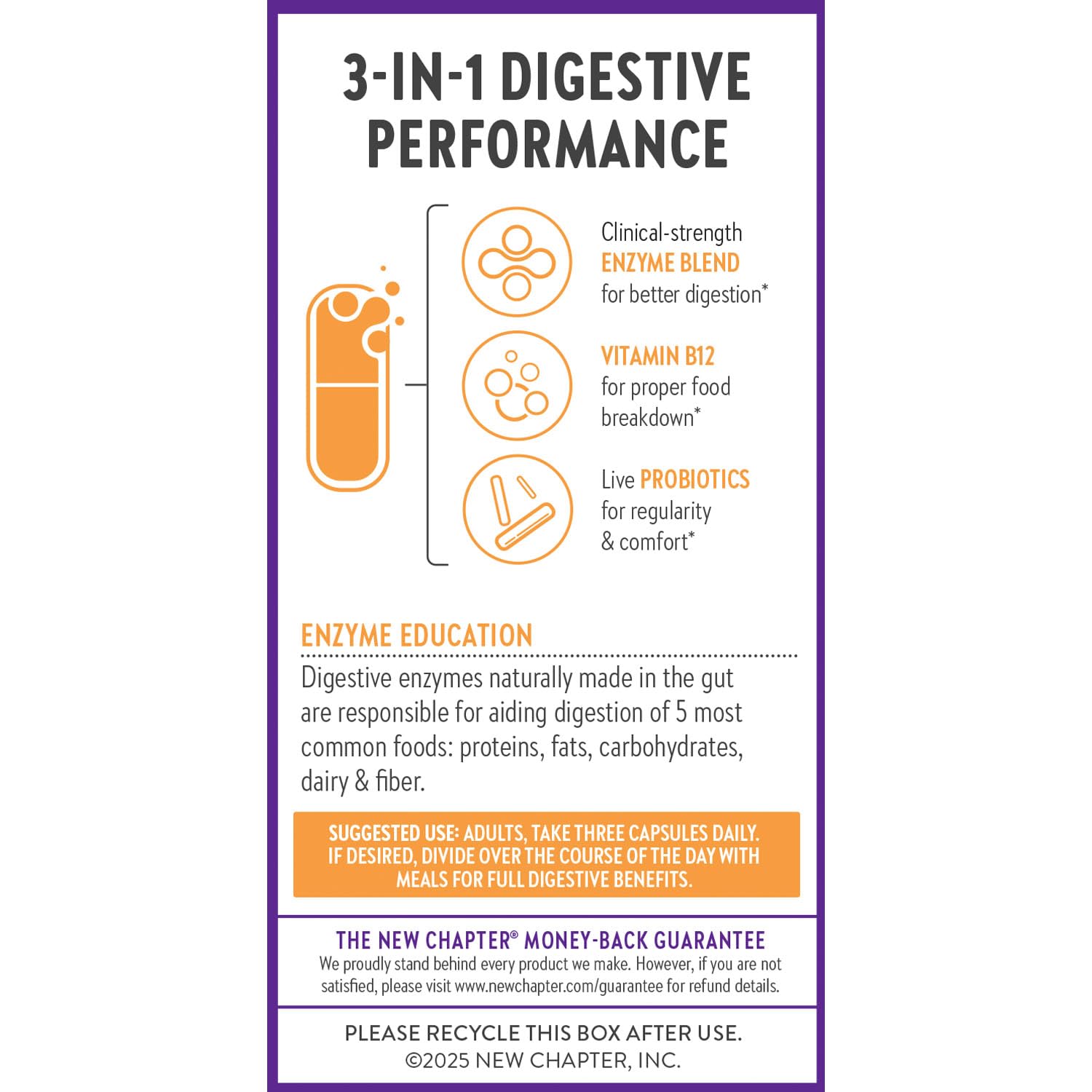 New Chapter All-Flora Enzyme Complex with Probiotics Relieves Bloating & Gas - Clinical-Strength Digestive Enzymes + Ultra-Concentrated Probiotics + Fermented Vitamin B12, 90 Vegan Capsules New Chapter Au supplements