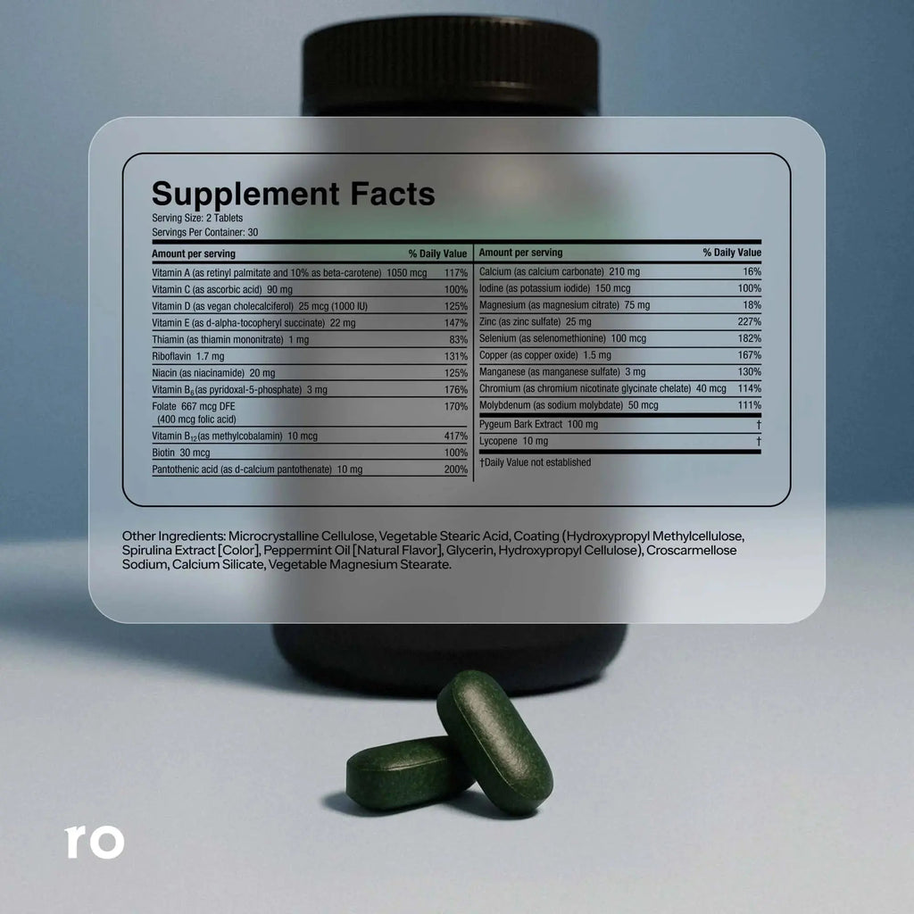 Ro Daily Multivitamin for Men | Supports Physical Activity, Brain + Heart Health, and Immune System with 23 Key Nutrients Including Calcium Ro Au supplements