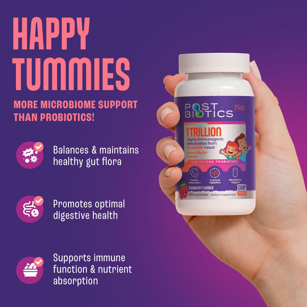 NAVEH PHARMA Postbiotics Kids Strawberry Gummies. Children’s Postbiotics, Ages 4+, 1 Trillion metabolites 200X Ingredients Than Probiotic Or Prebiotic. Gut Health, Immunity, Digestion & Microbiome NAVEH PHARMA Au supplements