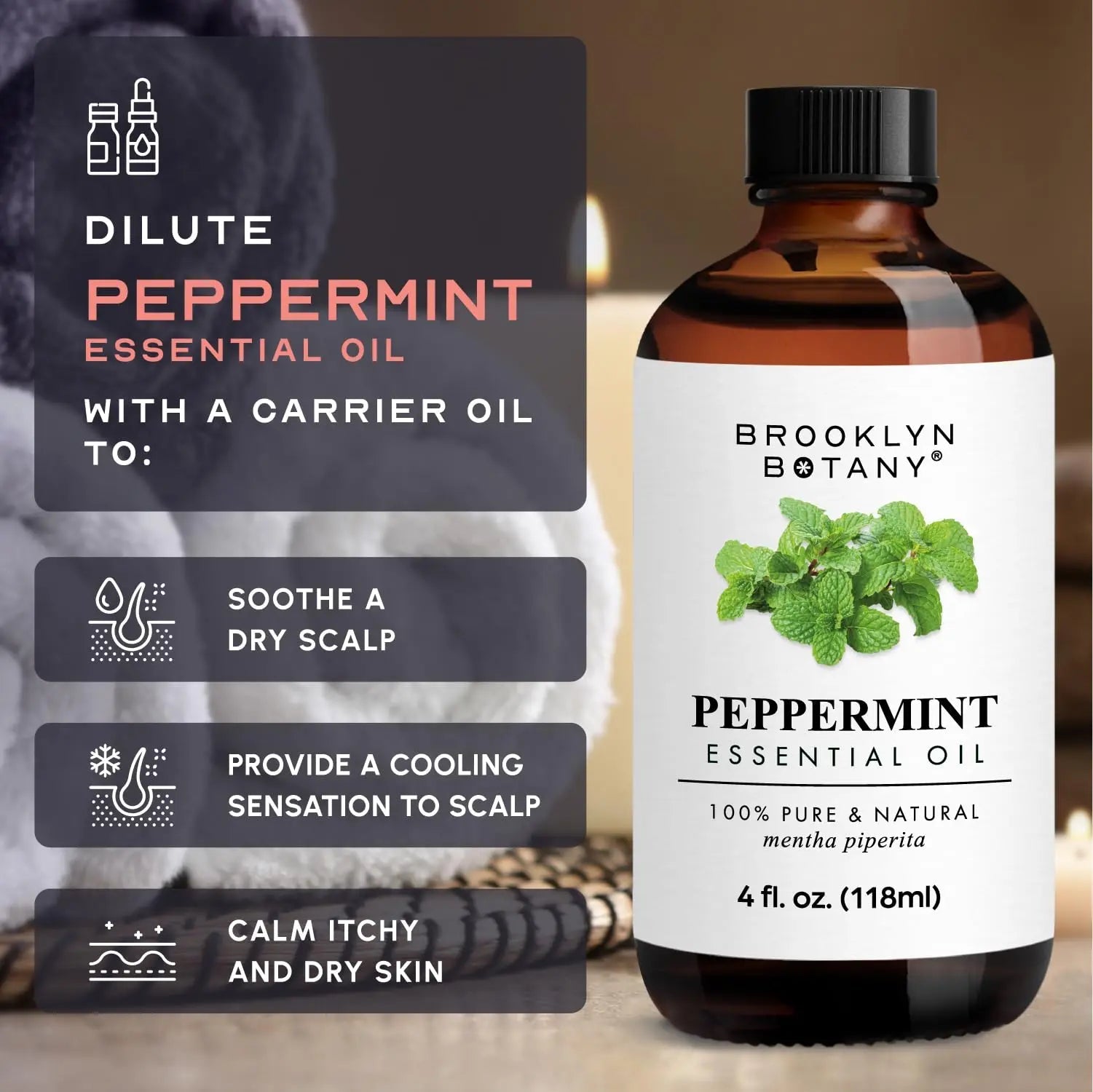 Brooklyn Botany Peppermint Essential Oil - Huge 4 Fl Oz - 100% Pure and Natural - Premium Grade Brooklyn Botany Au supplements