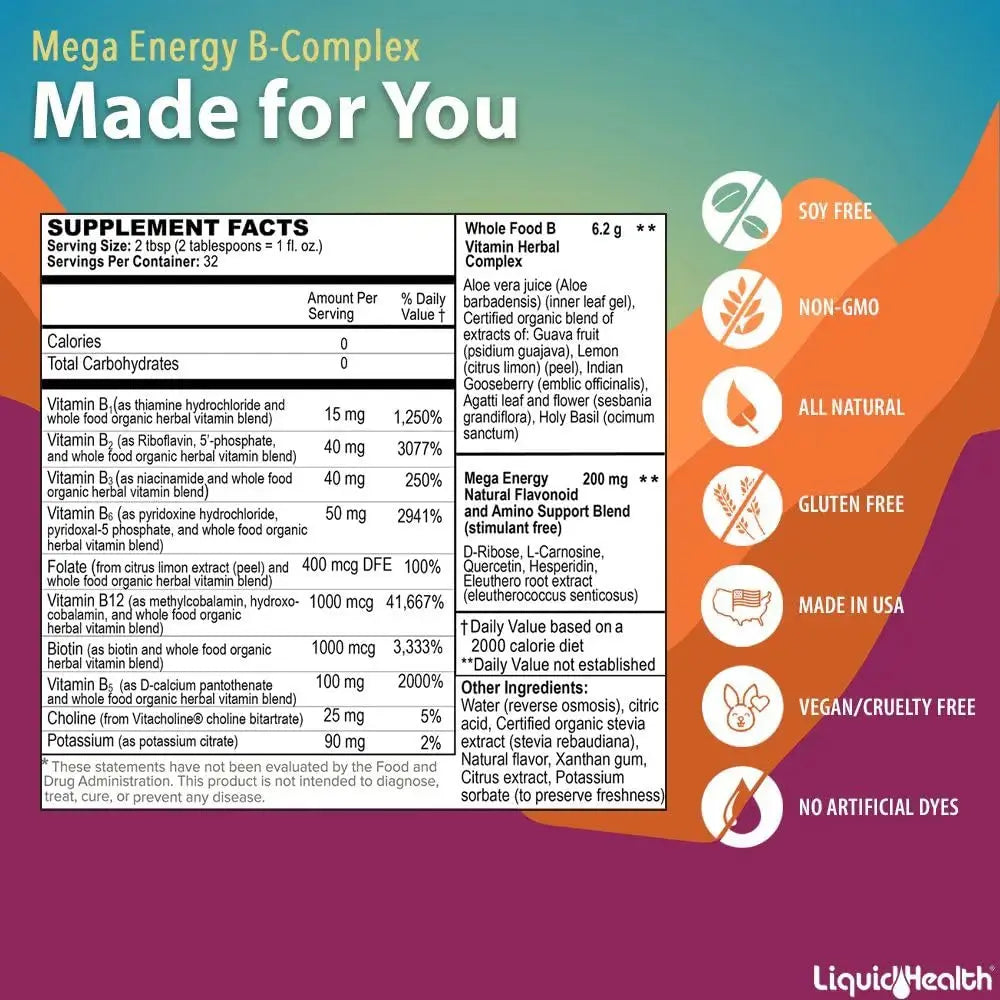 LIQUIDHEALTH Complete Multiple & Mega Energy B-Complex Daily Liquid Vitamins Bundle for Adults - Immune System Support, Increase Energy, Gut & Heart Health LIQUIDHEALTH Au supplements