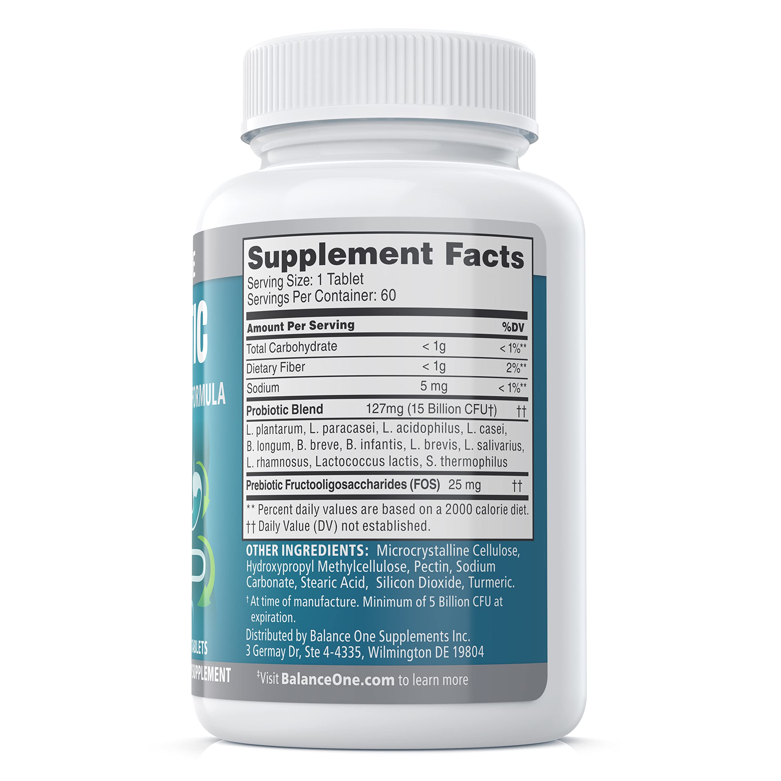 Balance ONE Time Release Probiotic – 15 Billion CFU – 12 Strains Including L. Plantarum – 15x More Survival Than Capsules – Bloating & Gas Relief – Gut & Digestive Health for Women & Men – 60 Tablets Balance ONE Au supplements
