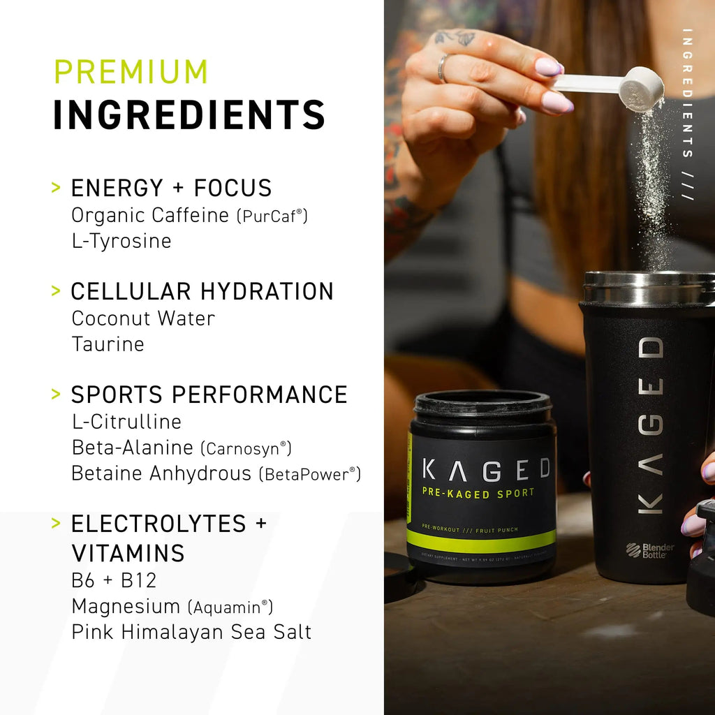 Kaged Athletic Sport Pre Workout Powder | Mango Lime | Energy Supplement for Endurance Kaged Au supplements