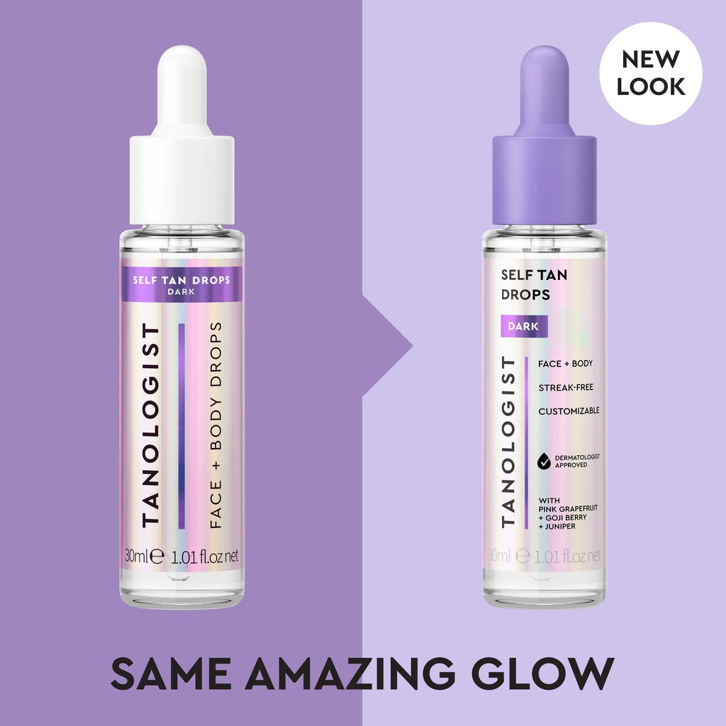 Tanologist Dark Self Tan Drops, Streak-Free Body & Face Tanning Drops, No Fake Tan Smell