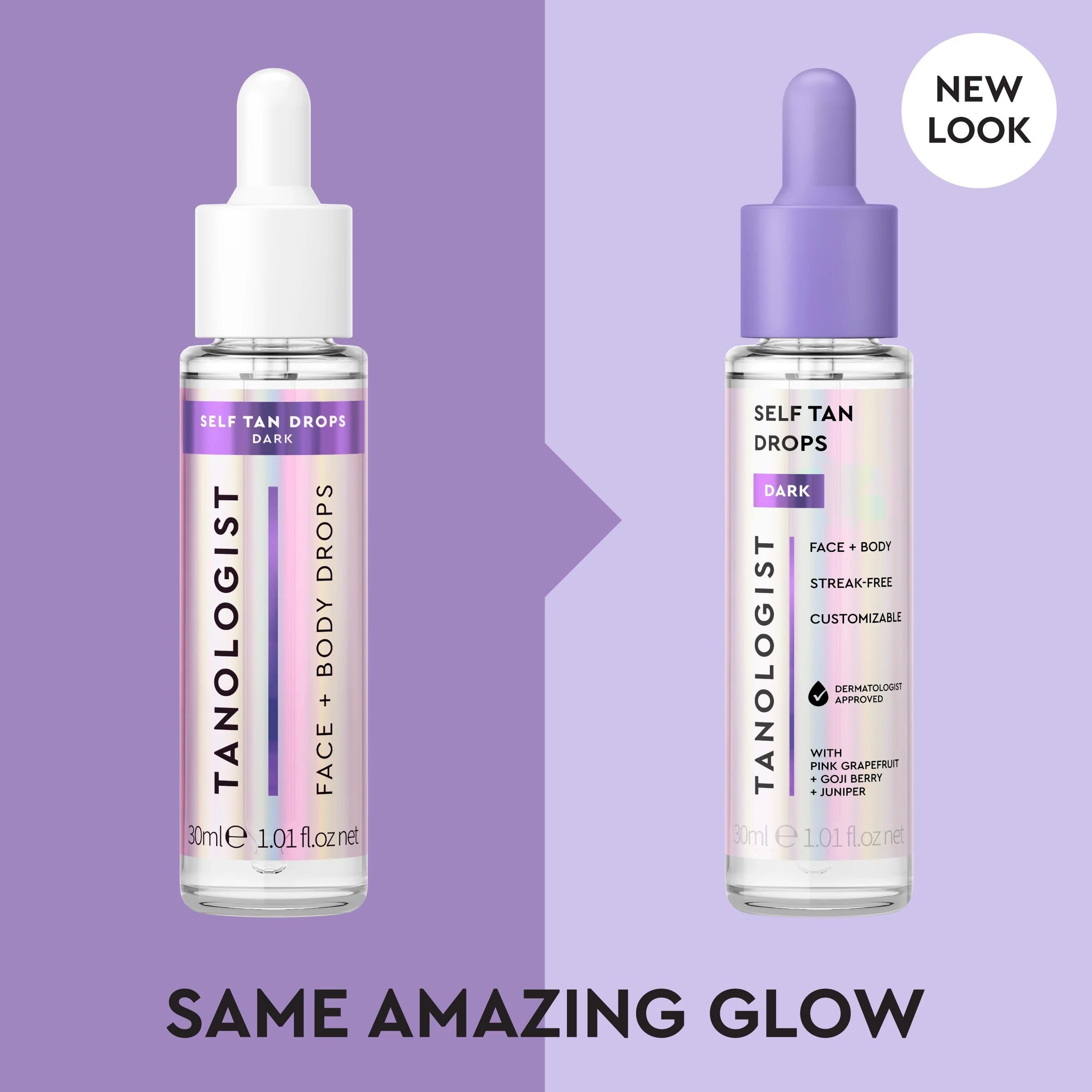 Tanologist Dark Self Tan Drops, Streak-Free Body & Face Tanning Drops, No Fake Tan Smell