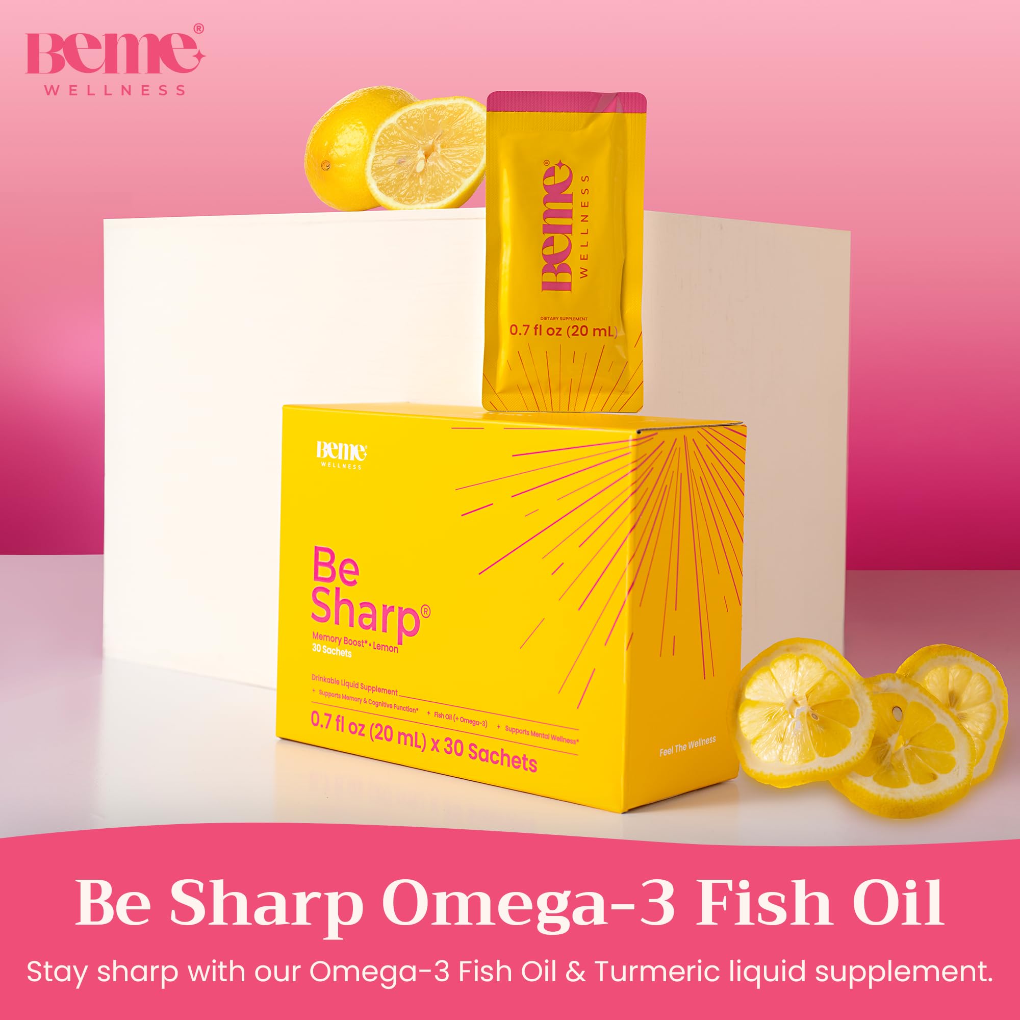 BeMe Liquid Omega 3 Fish Oil - Turmeric Curcumin, Lemon Balm Extract & Omega 3 Supplement for Women - Patented EPAX® for Quick Absorption & high bioavailability - Supports Memory & Brain Health BeMe Au supplements