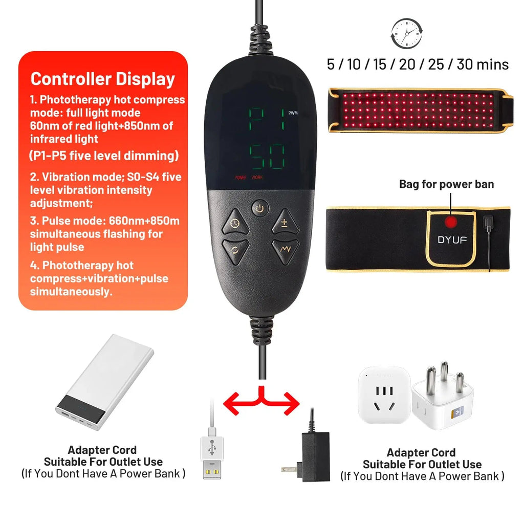 Red Light Therapy Belt DYUF Infrared Light Therapy : Muscle Recovery, Pain Relief, and Healing Device DYUF Au supplements