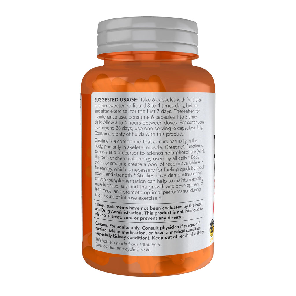 NOW Foods Sports Nutrition, Creatine Monohydrate 750 mg, Mass Building*/Energy Production*, 120 Veg Capsules NOW Foods Au supplements