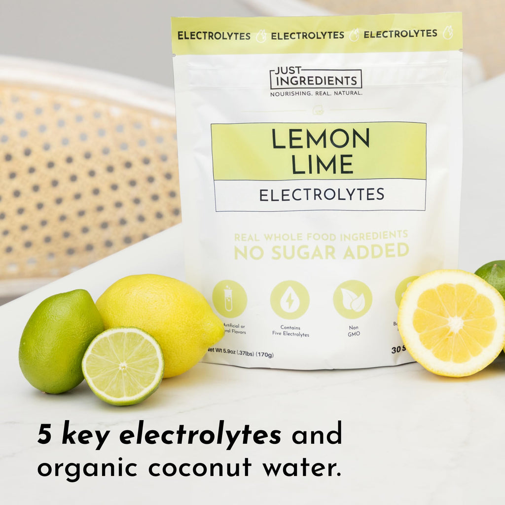 Lemon Lime Electrolytes – 30‑Serving Hydration Drink Mix with Coconut Water, Sea Salt, and Trace Minerals – Supports Energy, Recovery, and Electrolyte Balance*