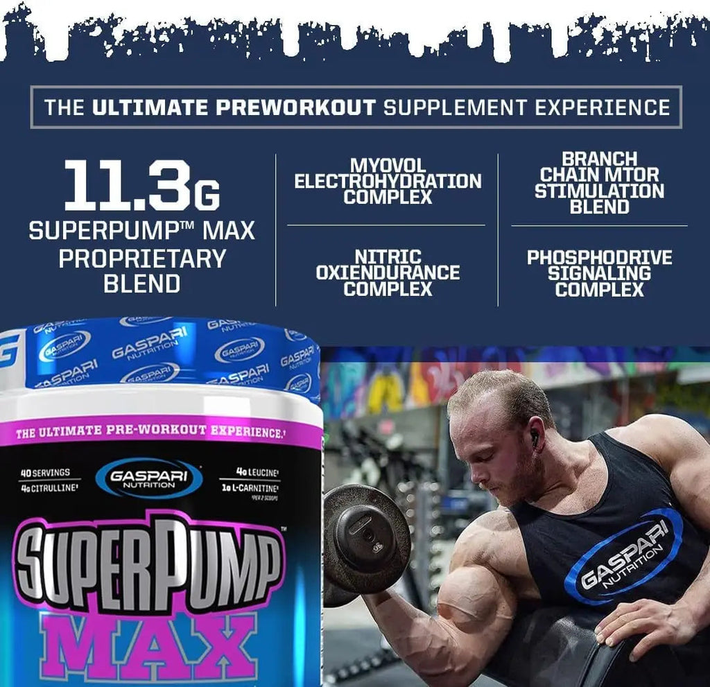 Gaspari Nutrition SuperPump Max Blue Raspberry Ice - 1.41 lbs Gaspari Nutrition Au supplements