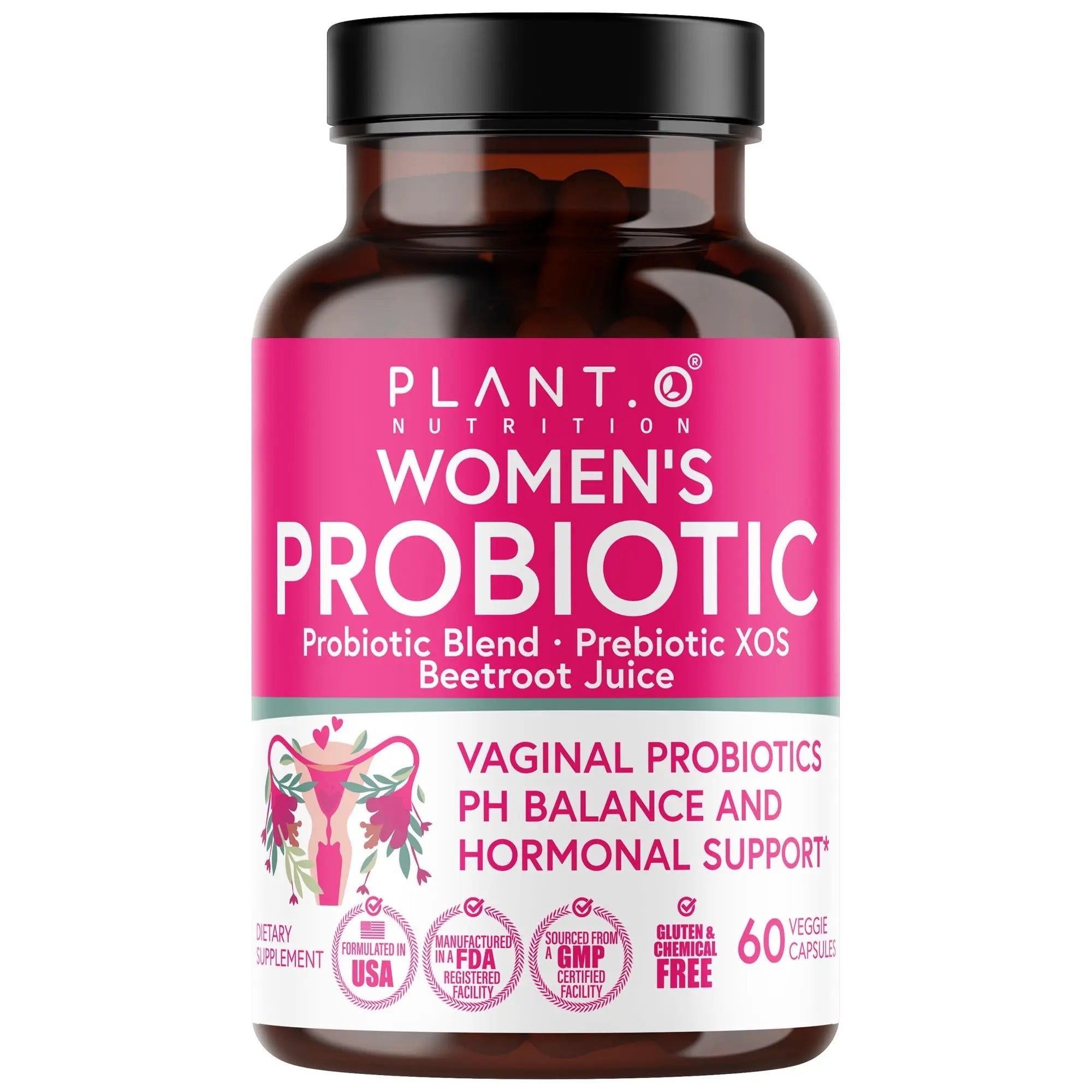 PLANT.O NUTRITION Vaginal Probiotics for Women with 4 Lactobacillus Strains Probiotic & Prebiotic Blend PLANT.O NUTRITION Au supplements