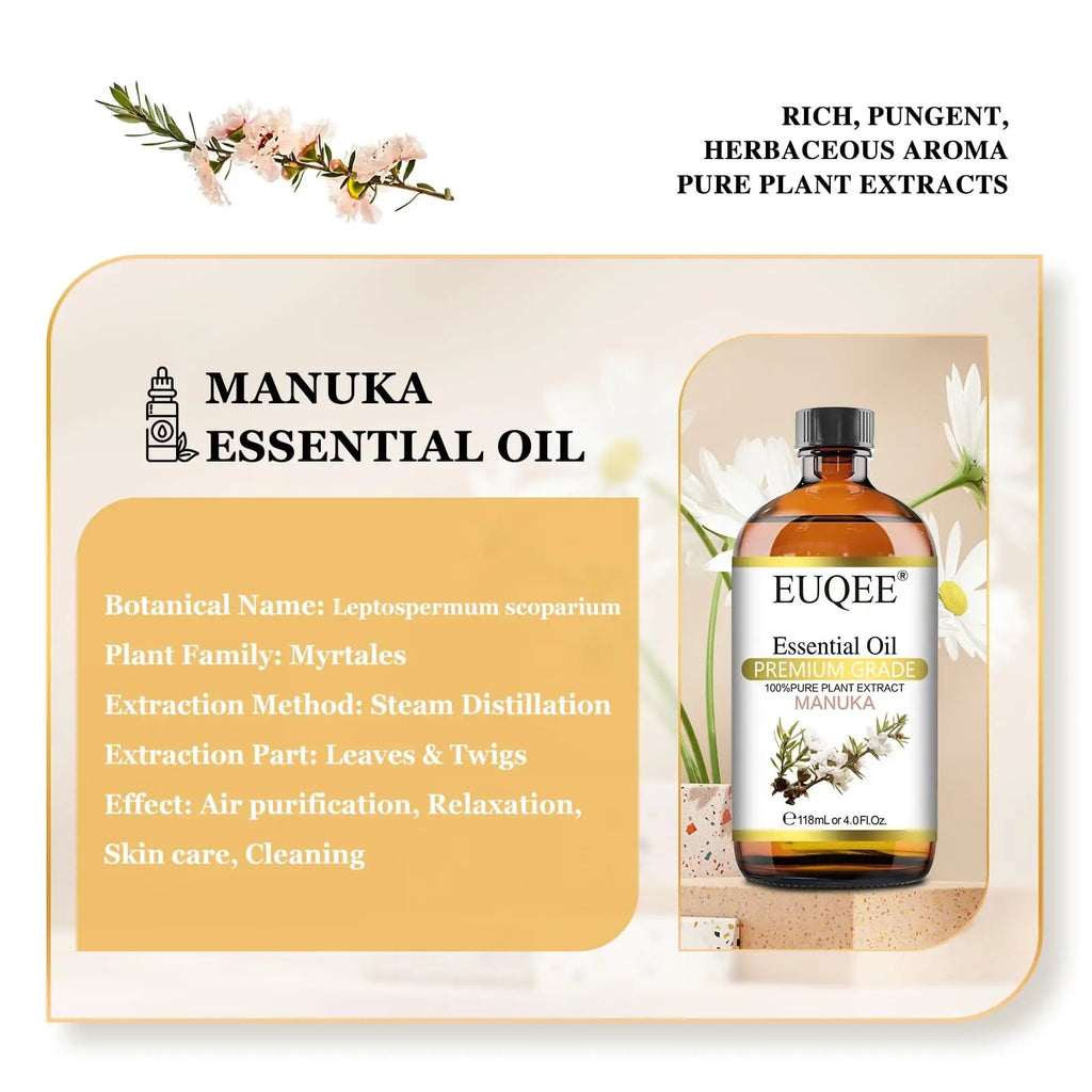 EUQEE Manuka Essential Oil 118ml Large Capacity Pure Manuka Oil with Glass Dropper for Skin EUQEE Au supplements
