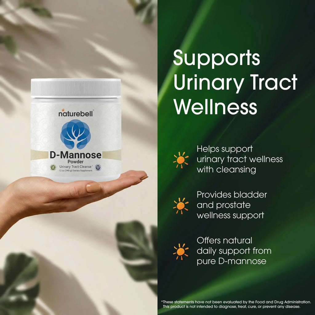 NatureBell D-Mannose Powder - 12oz - High Potency 2g Per Scoop - Fast Acting Support for Healthy Urinary Function & Bladder Wellness* - Pure, Filler-Free Non-GMO Powder NatureBell Au supplements