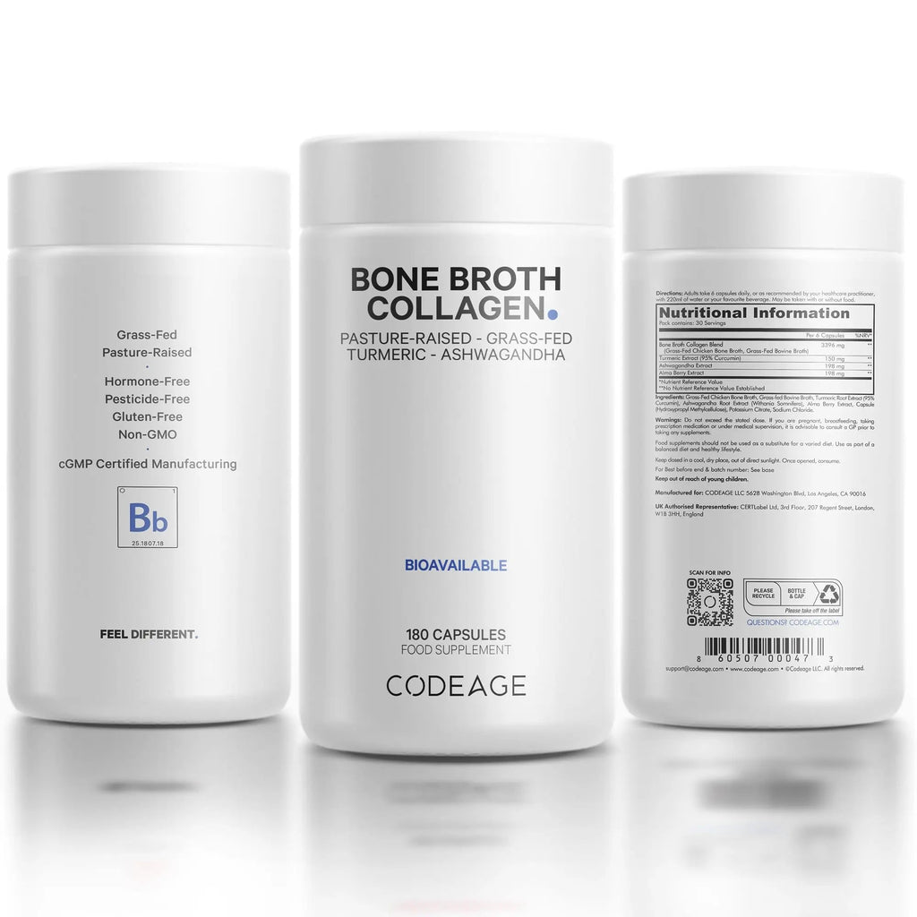Codeage Bone Broth Collagen Capsules Grass Fed - Pasture Raised Chicken Bone Broth Collagen Codeage Au supplements