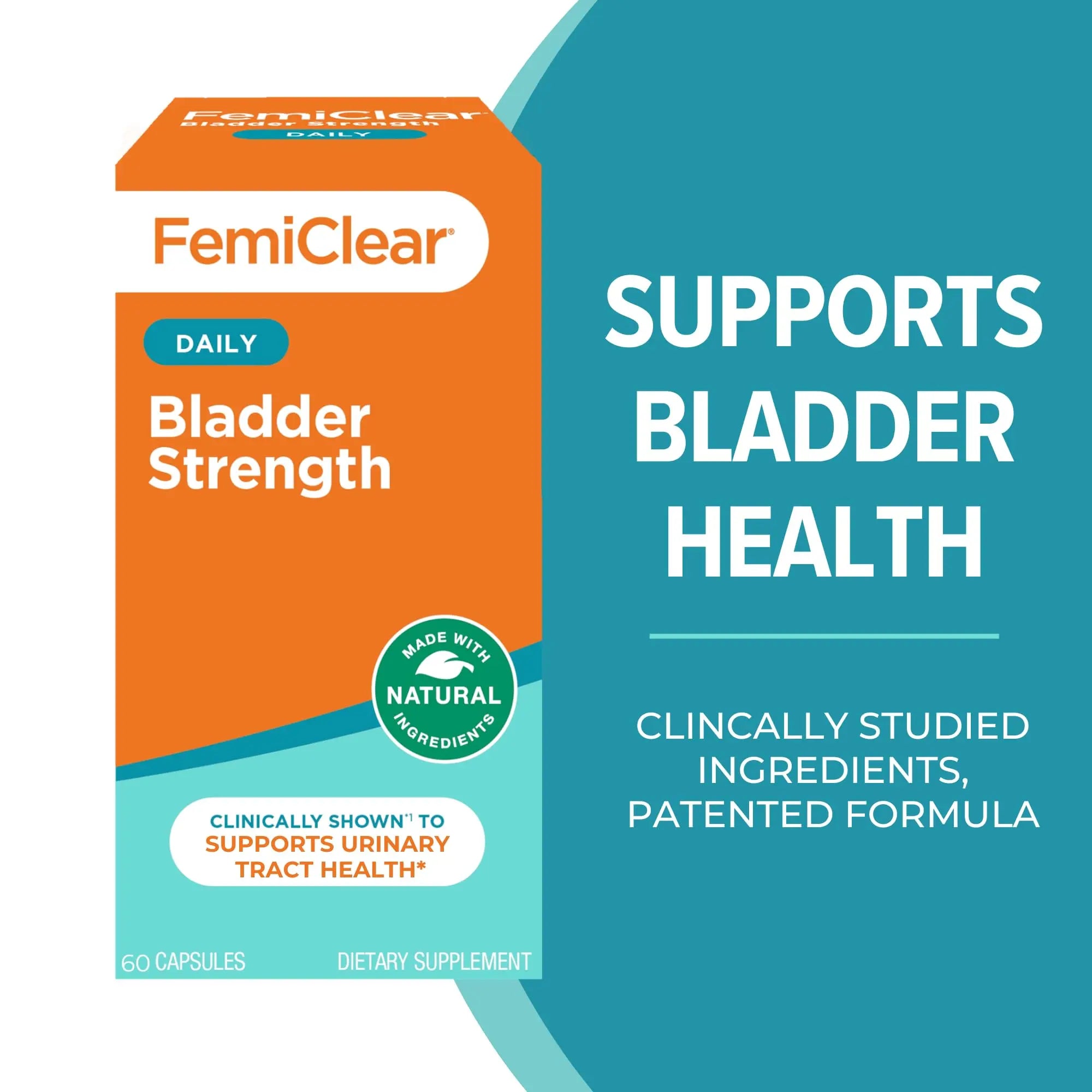FemiClear Bladder Strength Supplement | Bladder Control & Wellness | 60 Capsules, 30 Day Supply | Made with Natural Ingredients | for Women & Men FemiClear Au supplements