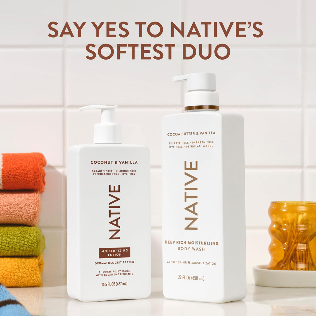 Native Body Lotion Contains Naturally Derived Plant-Based Moisturizers for Women and Men | Restores Dry Skin