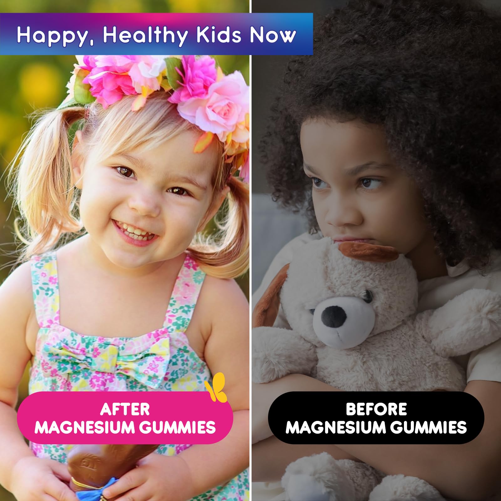 ReviNutra Magnesium Gummies for Kids - Magnesium Glycinate Gummies with L-Theanine, Chamomile, Vitamin B6, D for Kids & Adults Sleep